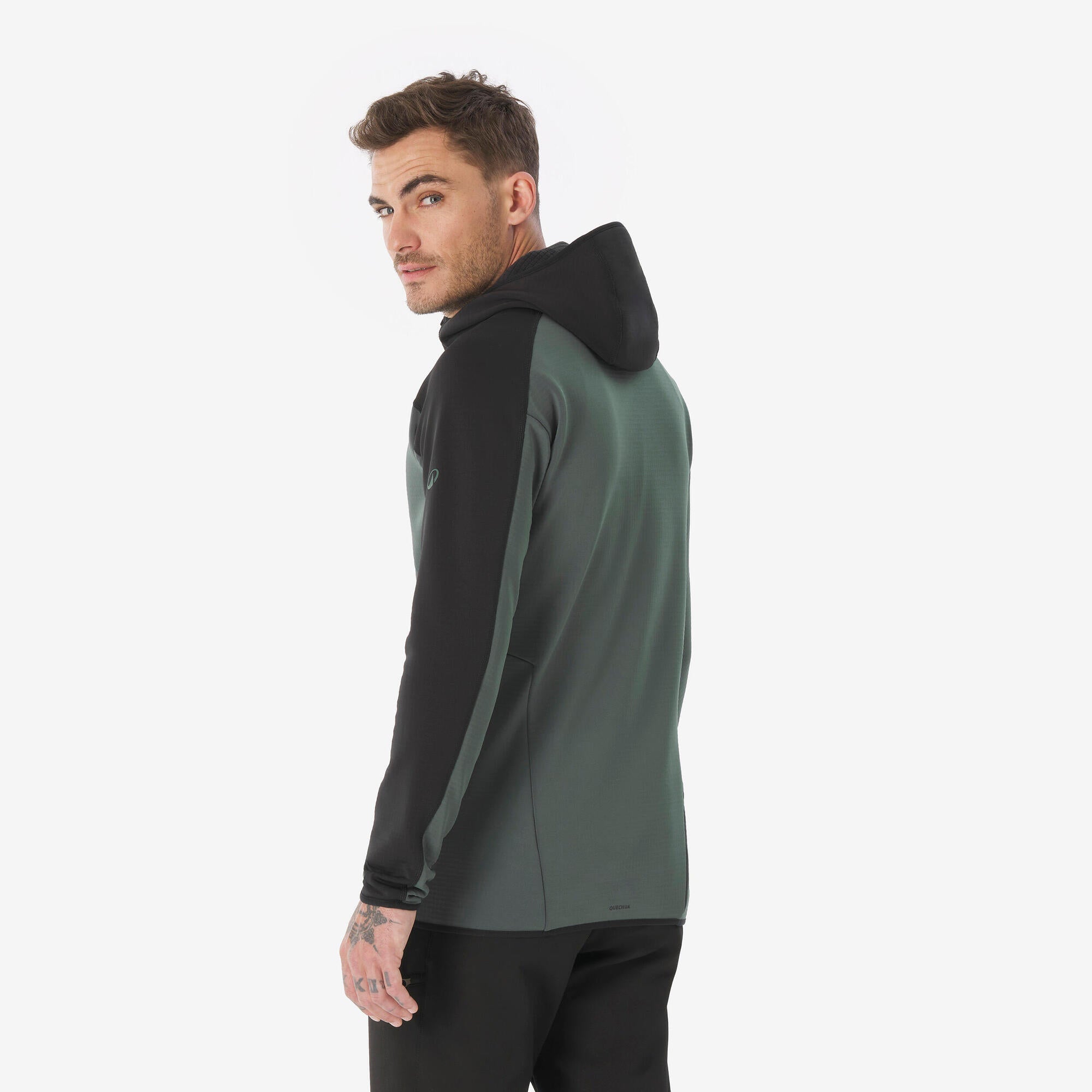 quechua-mh500-full-zip-fleecejacke-herren-dunkelgr-n-warm image 3