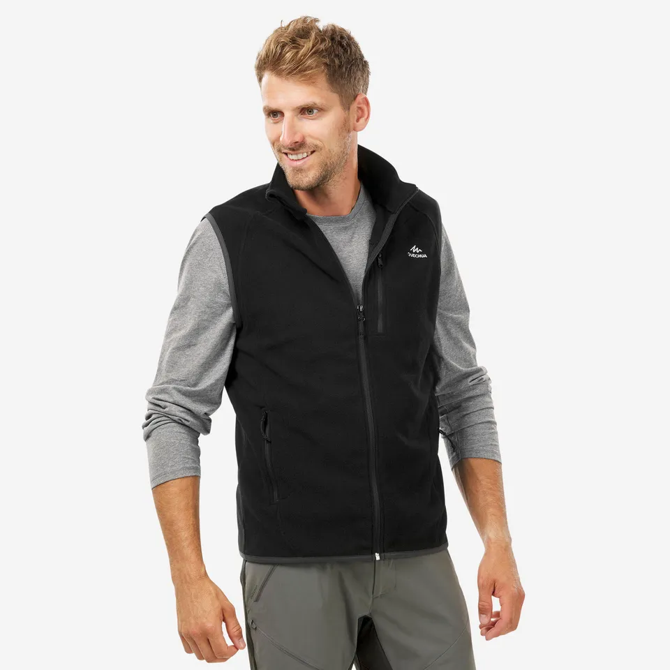 quechua-mh120-fleeceweste-herren-schwarz-mit-reissverschluss image 1
