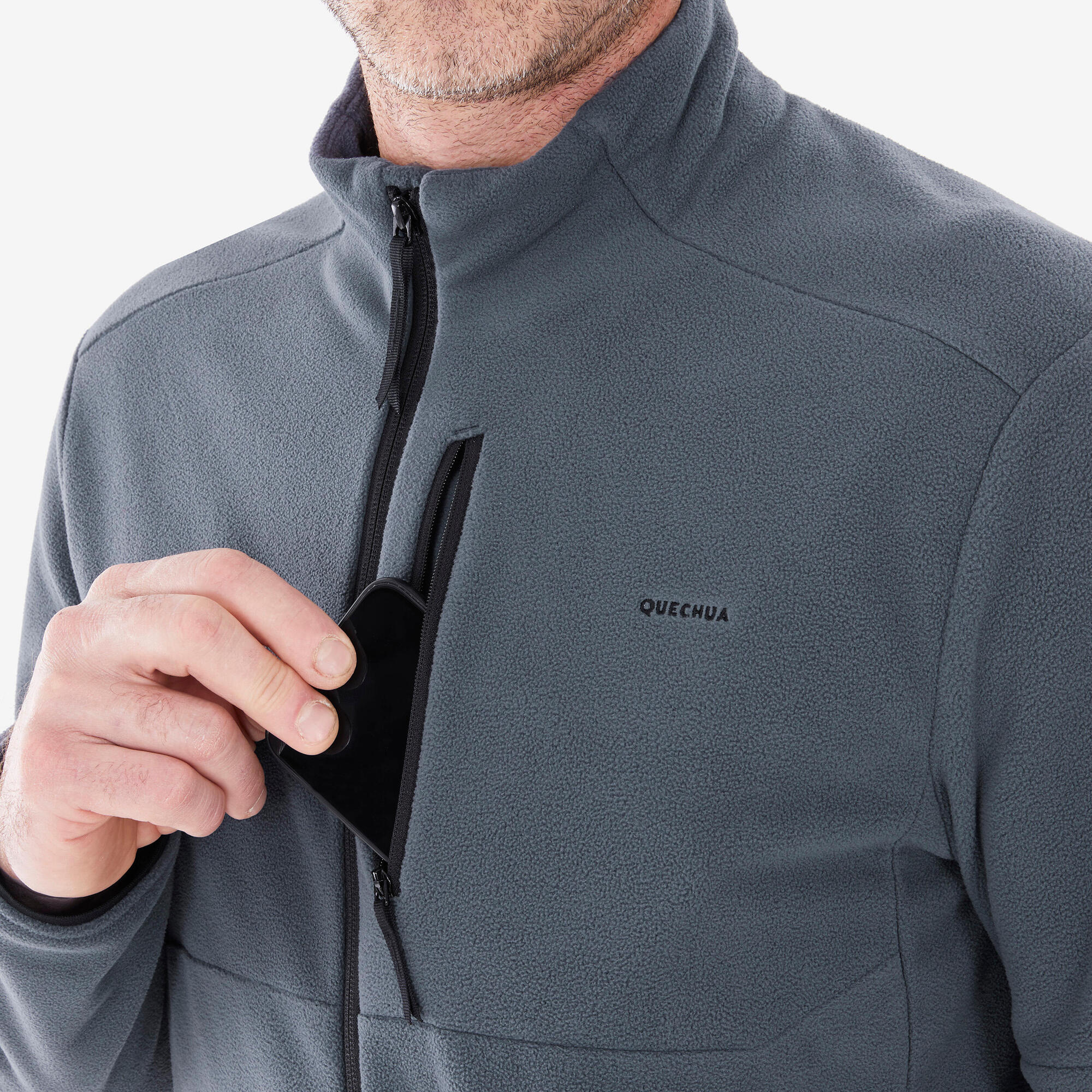 quechua-mh500-full-zip-fleecejacke-herren-abyss-gray image 5