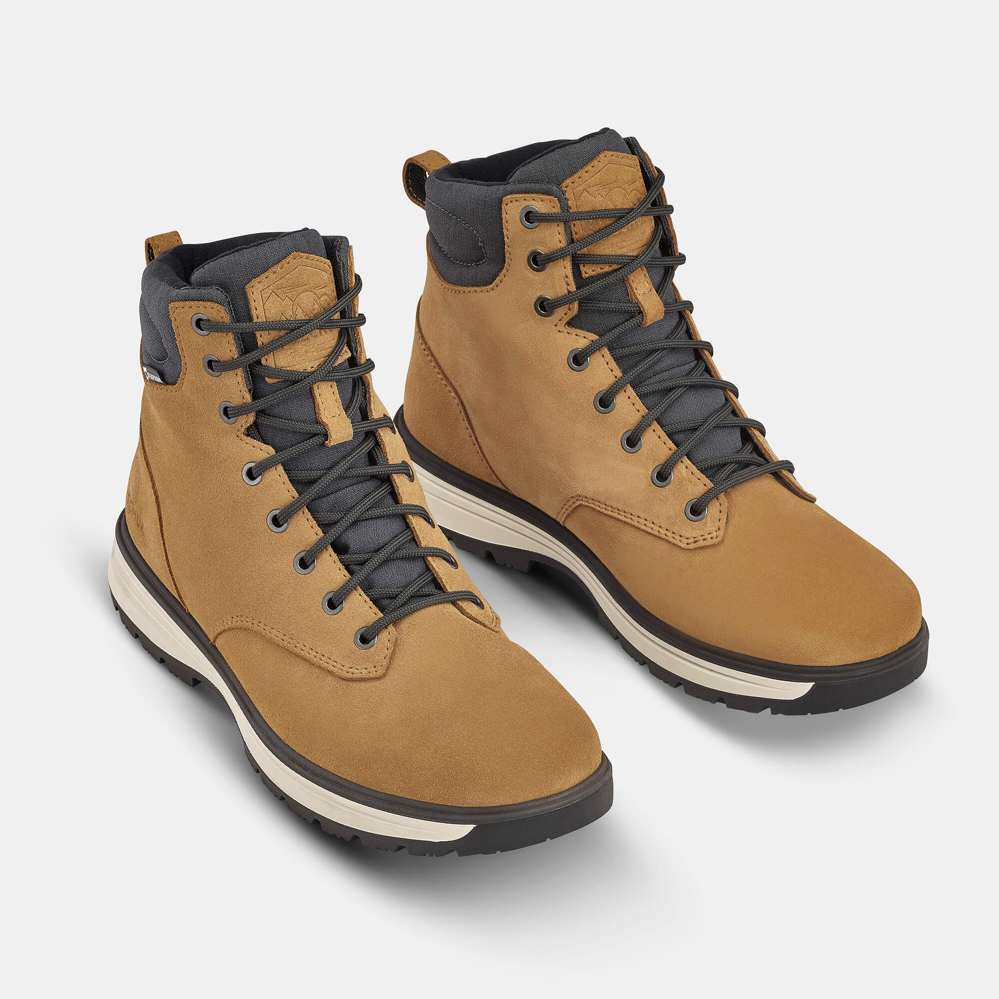 quechua-nh500-wanderstiefel-leder-wasserdicht-dark-cinnamon image 2