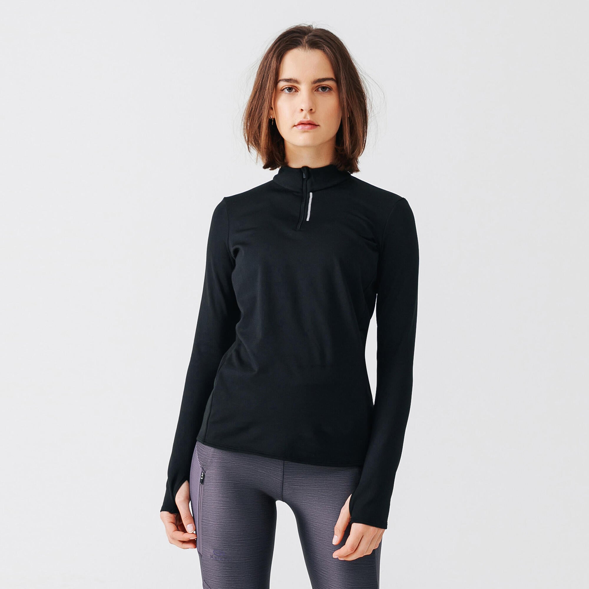 kiprun-100-damen-laufshirt-langarm-half-zip image 1