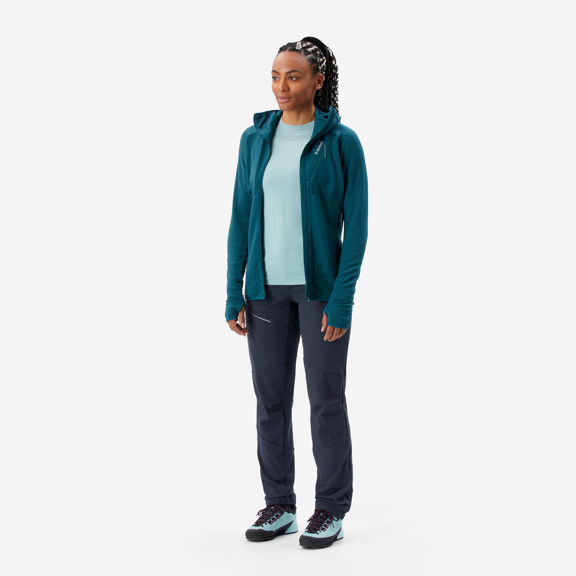 simond-merino-mountaineering-stretch-hoodie-petrol-damen image 2