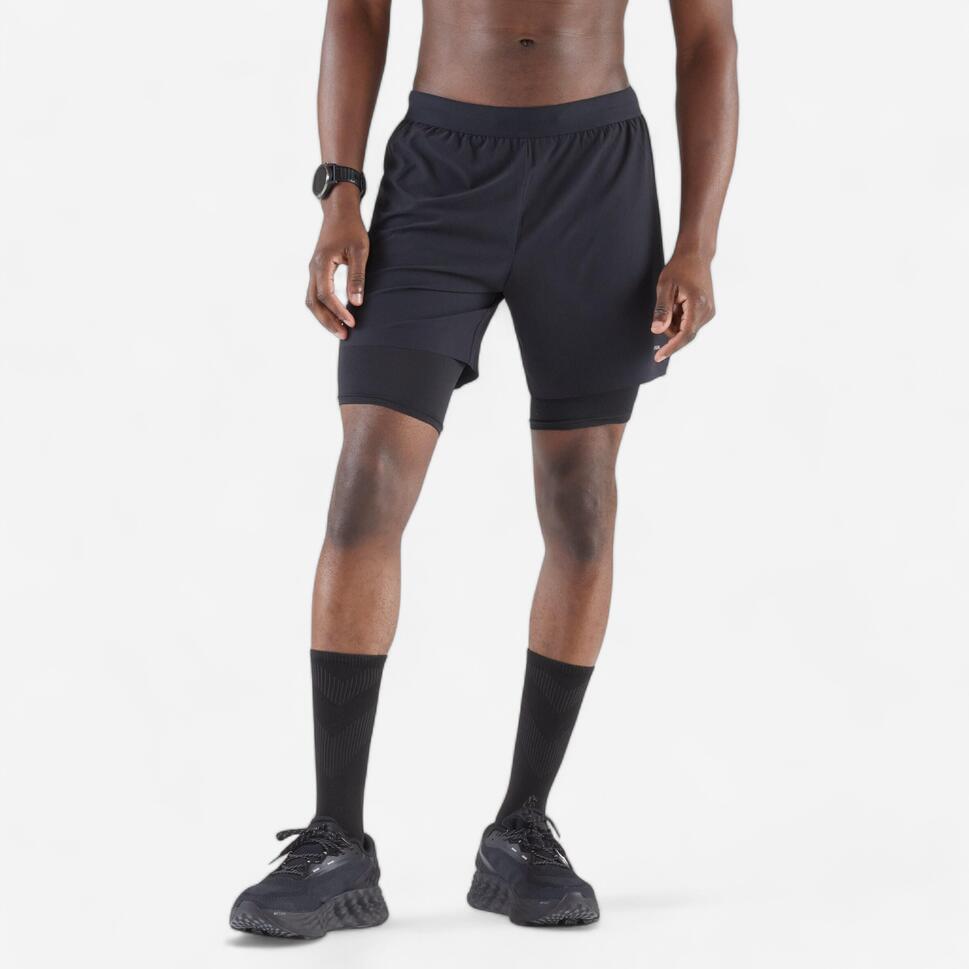 kiprun-run-500-2-in-1-laufshorts-herren-smoked-black image 3