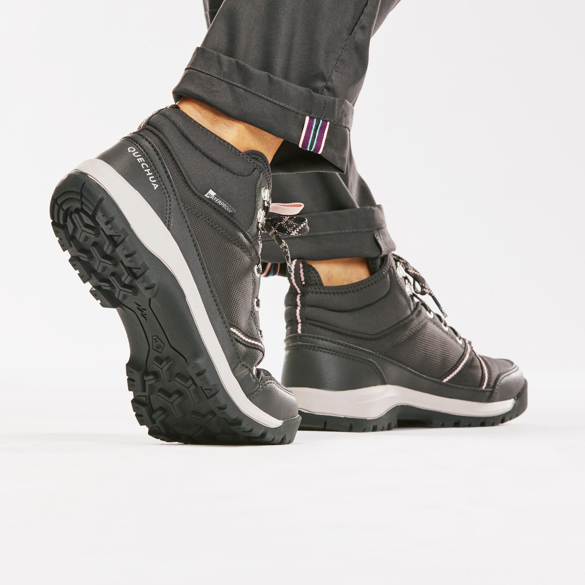 quechua-nh100-mid-wp-wanderschuhe-damen-grau image 6