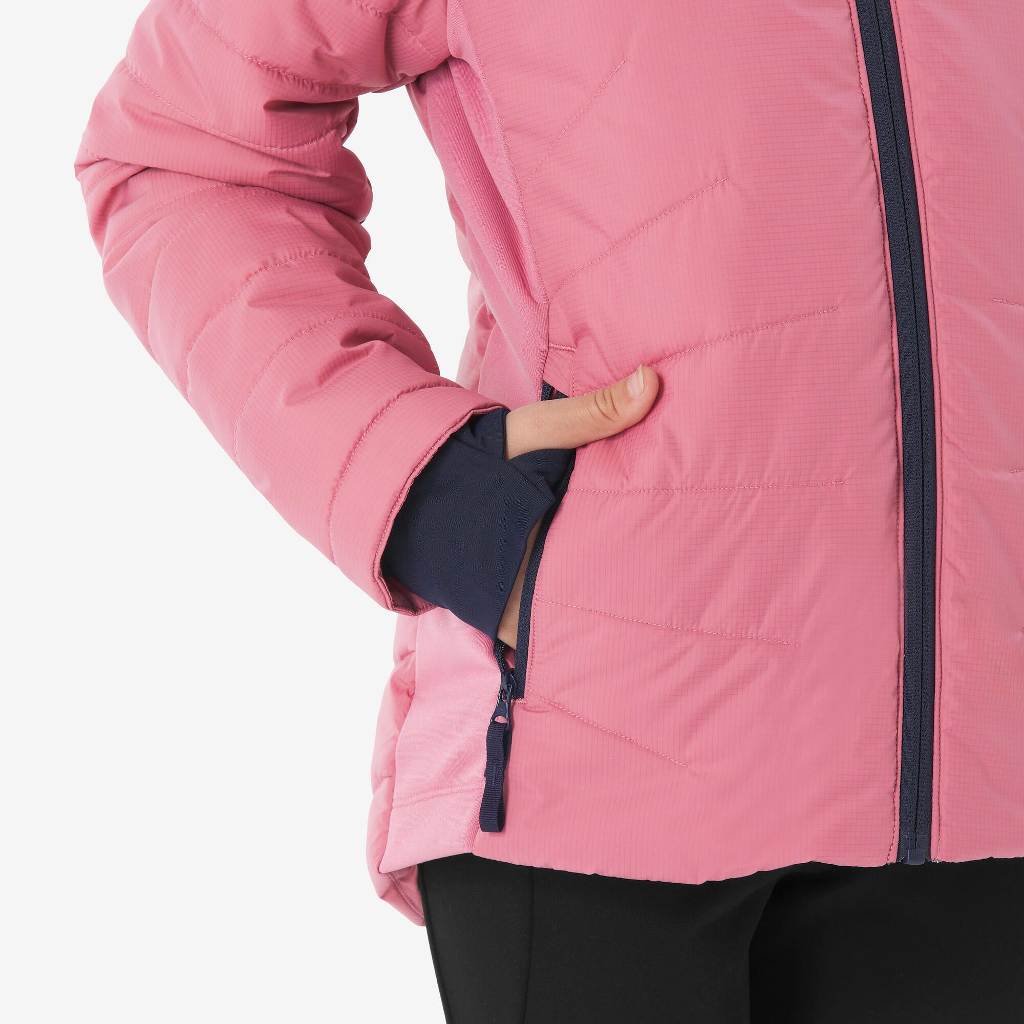 quechua-mh500-steppjacke-kinder-mauve-hybrid image 5