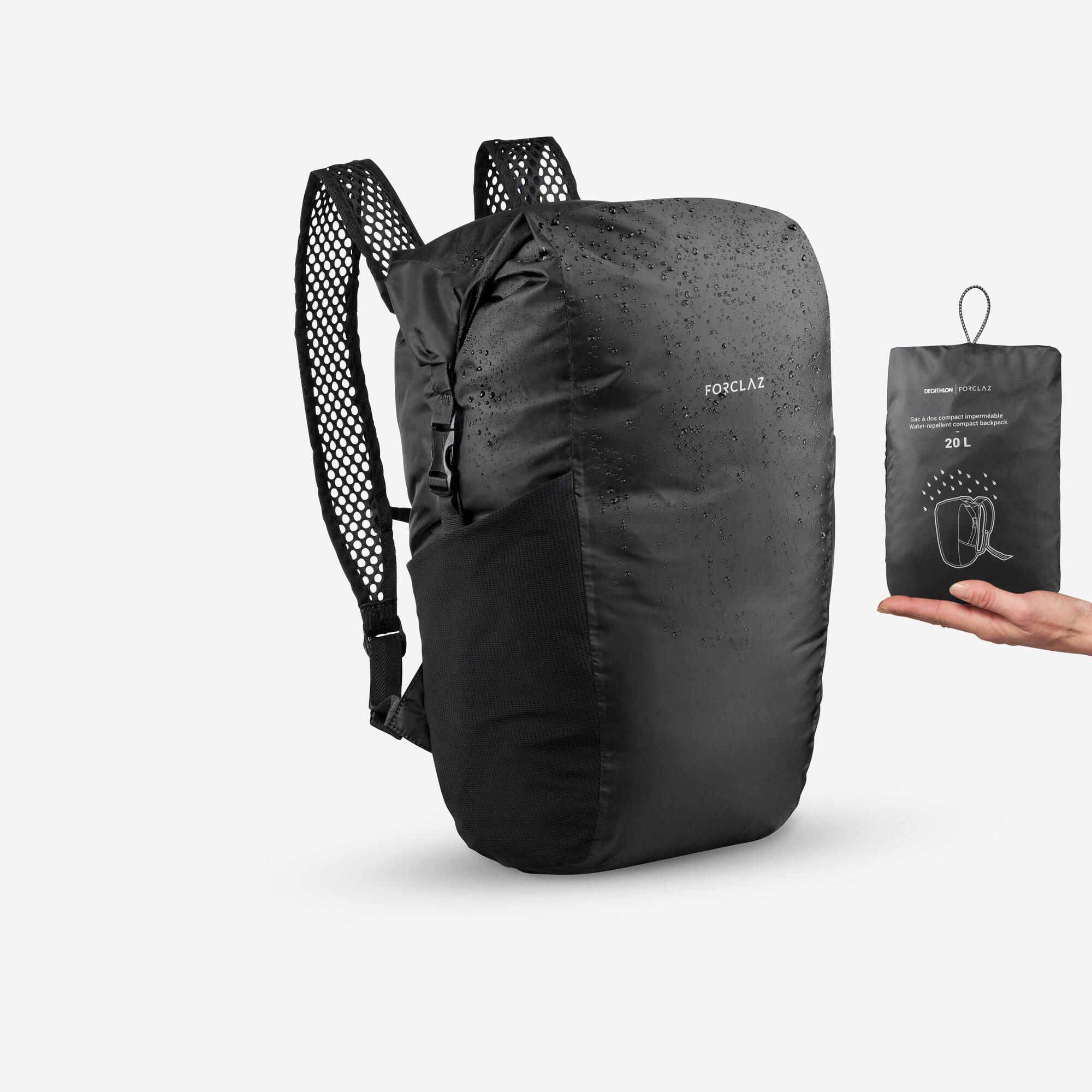 forclaz-travel-100-rucksack-20-l-schwarz-wasserdicht image 1