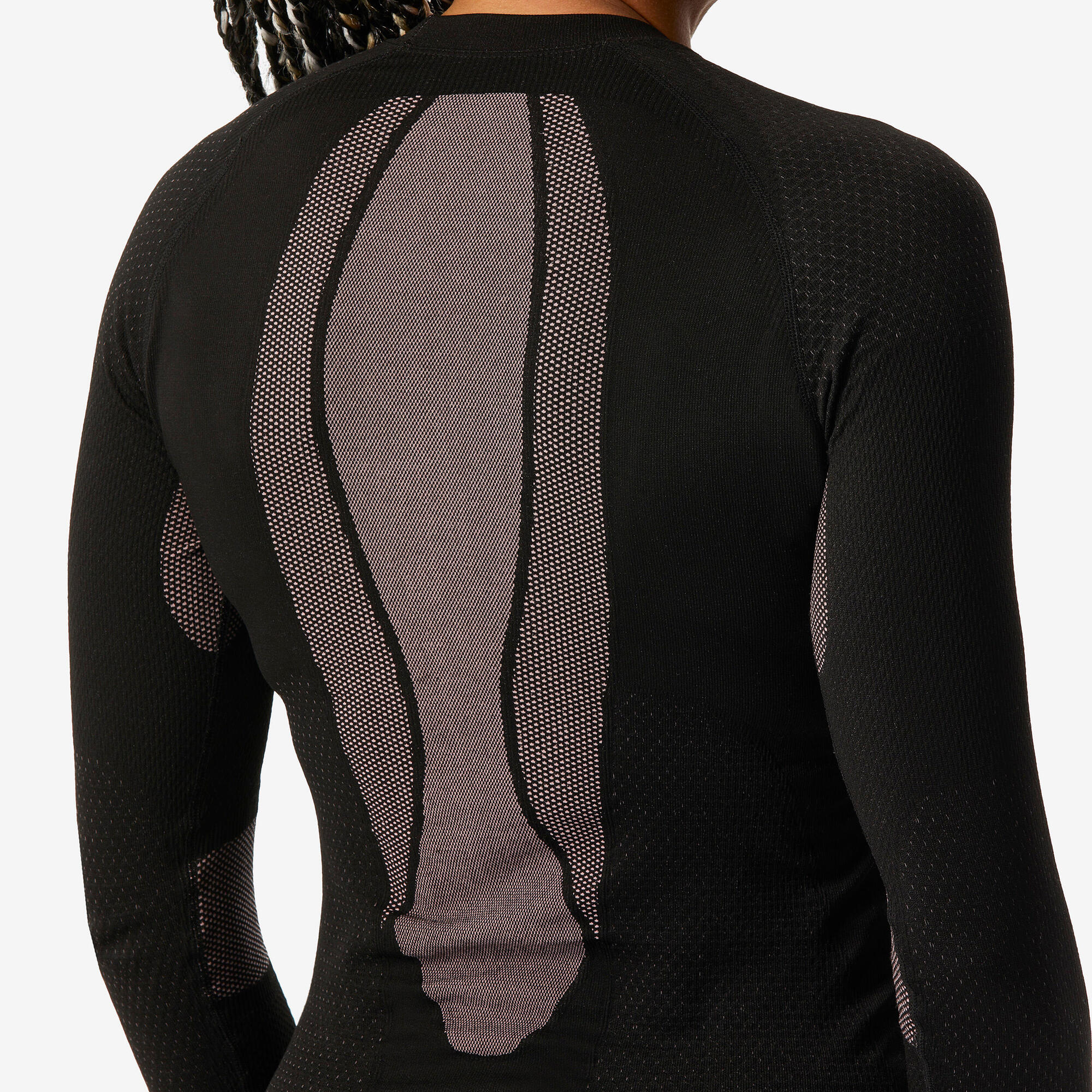 wedze-bl500-damen-skiunterw-sche-unterhemd-smoked-black-nahtlos image 4