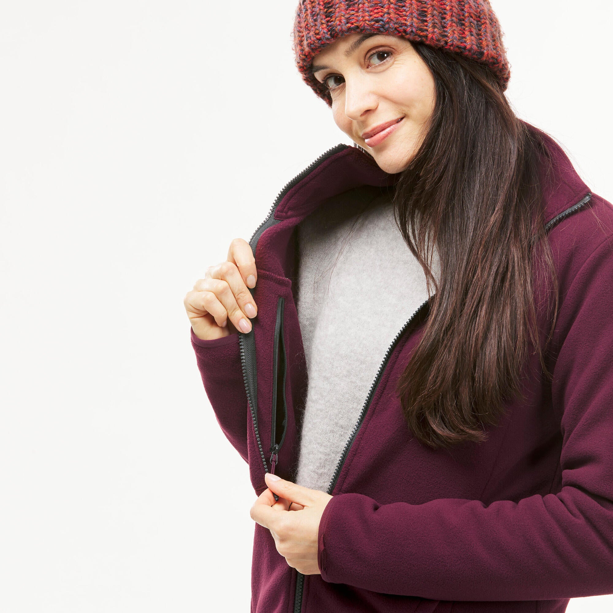 quechua-nh100-3-in-1-regenjacke-damen-braun-wasserdicht image 7