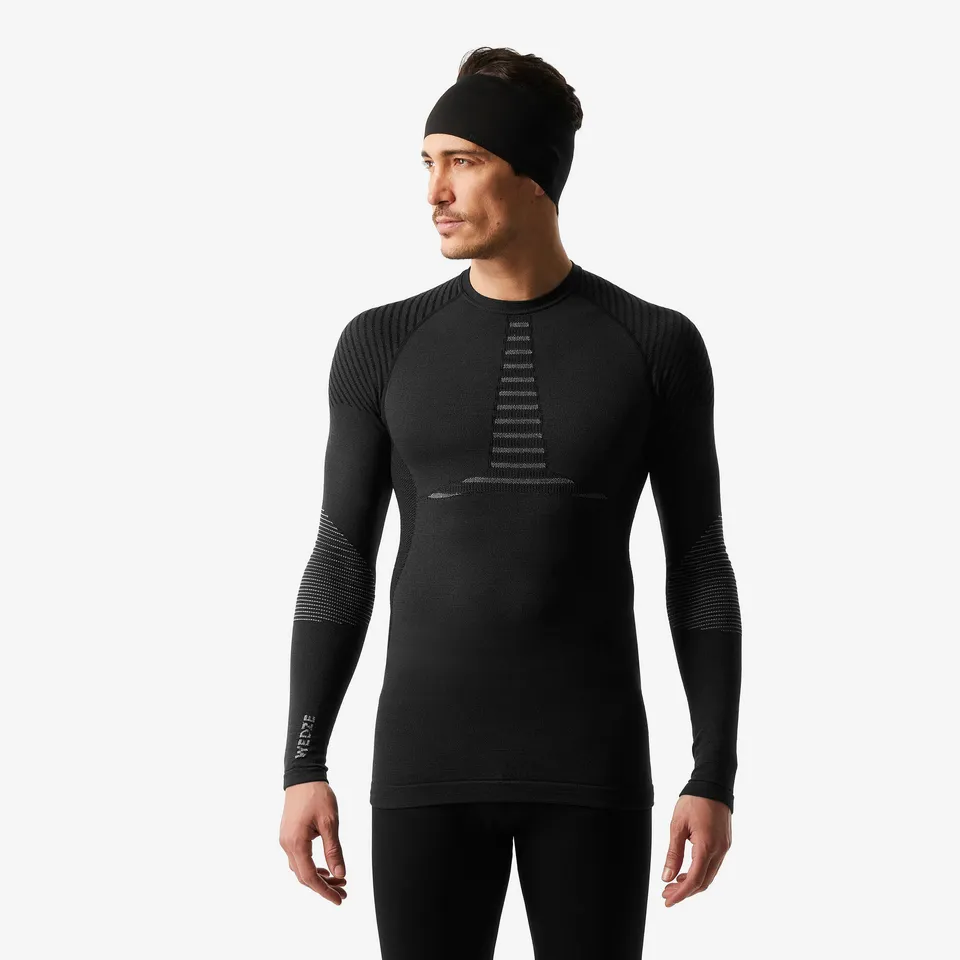 wedze-bl900-unterhemd-herren-wolle-schwarz-warm image 1