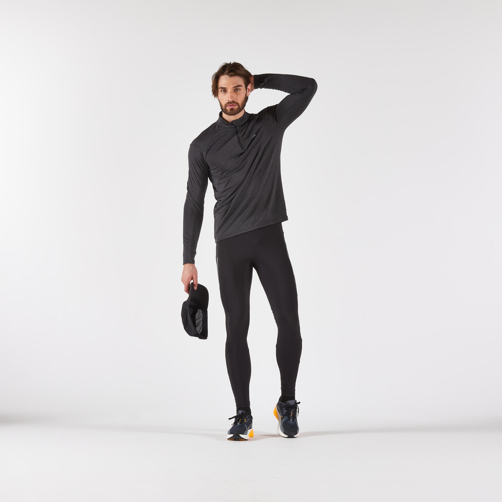 kiprun-100-laufshirt-herren-langarm-schwarz-half-zip image 3