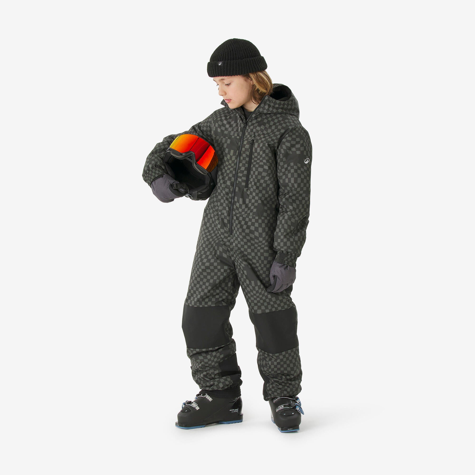 wedze-100-schneeoverall-kinder-schwarz-wasserdicht image 1