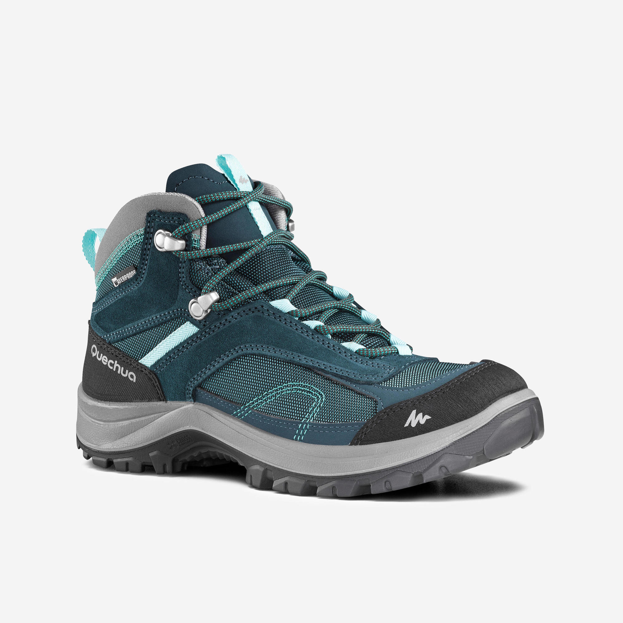 quechua-mh100-wanderschuhe-damen-petrolblau-wasserdicht-mid image 8