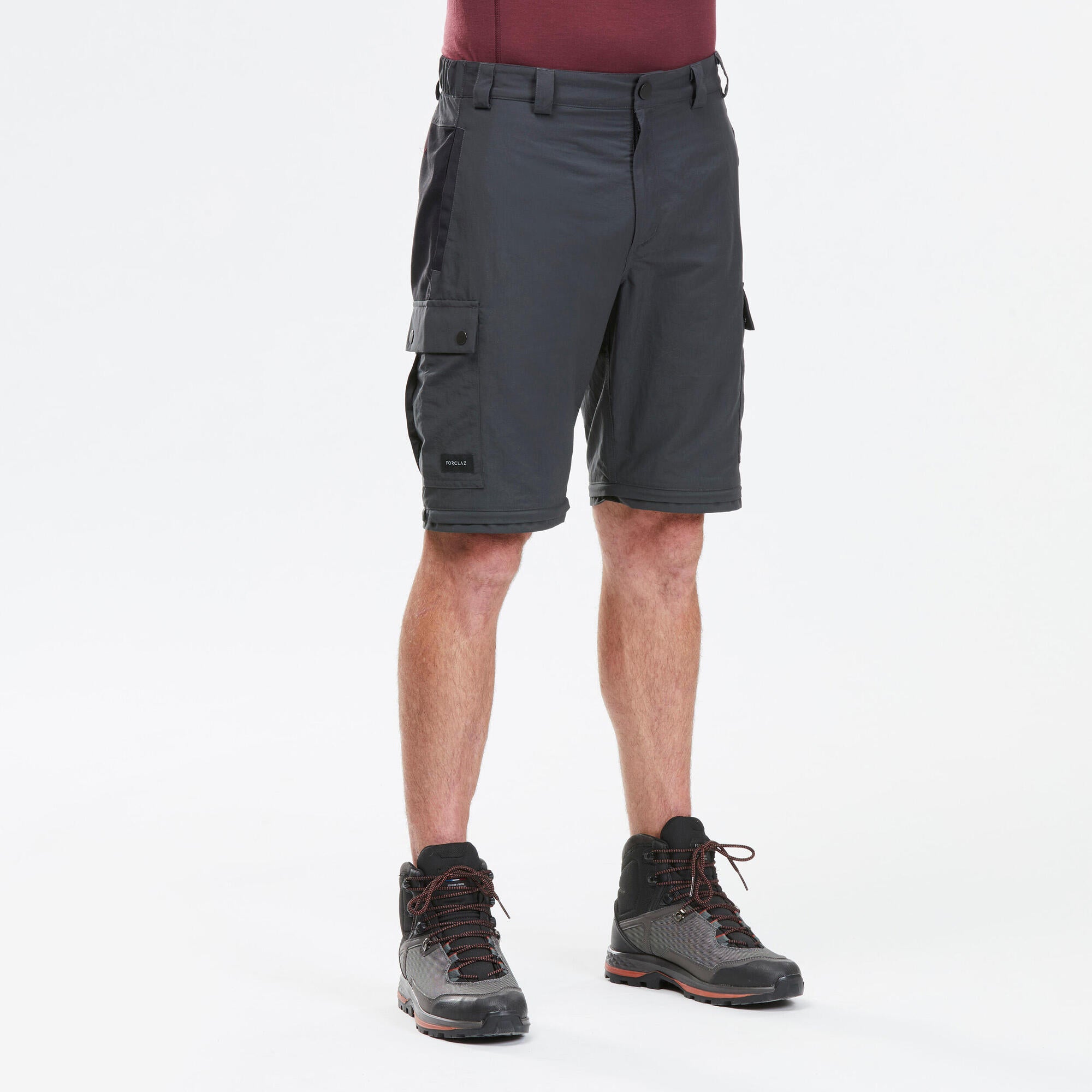 forclaz-mt100-zip-off-wanderhose-herren-carbon-gray-2in1 image 3