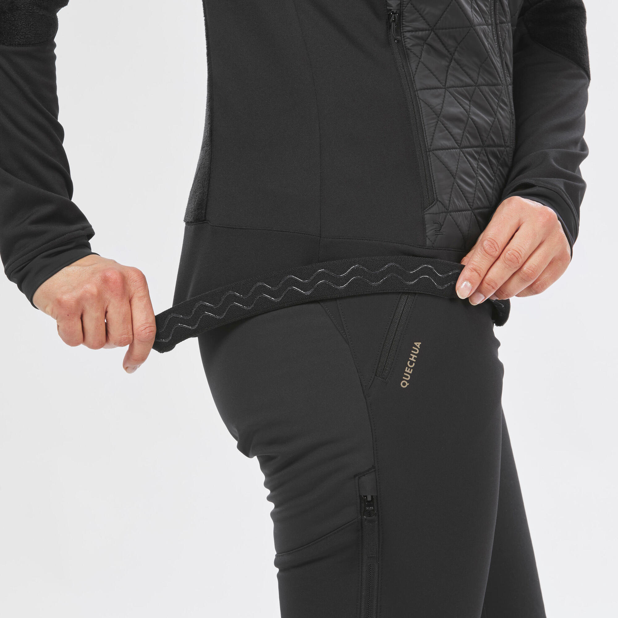 quechua-hybrid-fleecejacke-damen-smoked-black-warm image 5