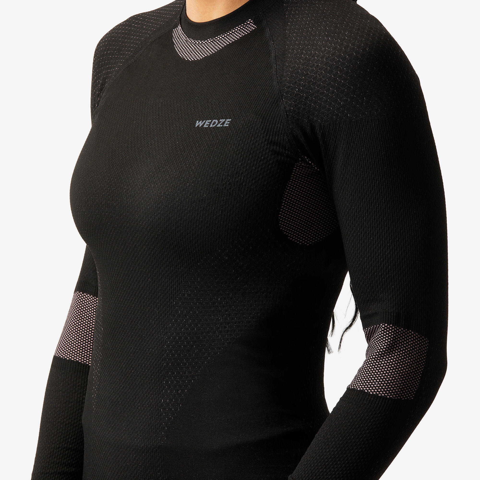 wedze-bl500-damen-skiunterw-sche-unterhemd-smoked-black-nahtlos image 5