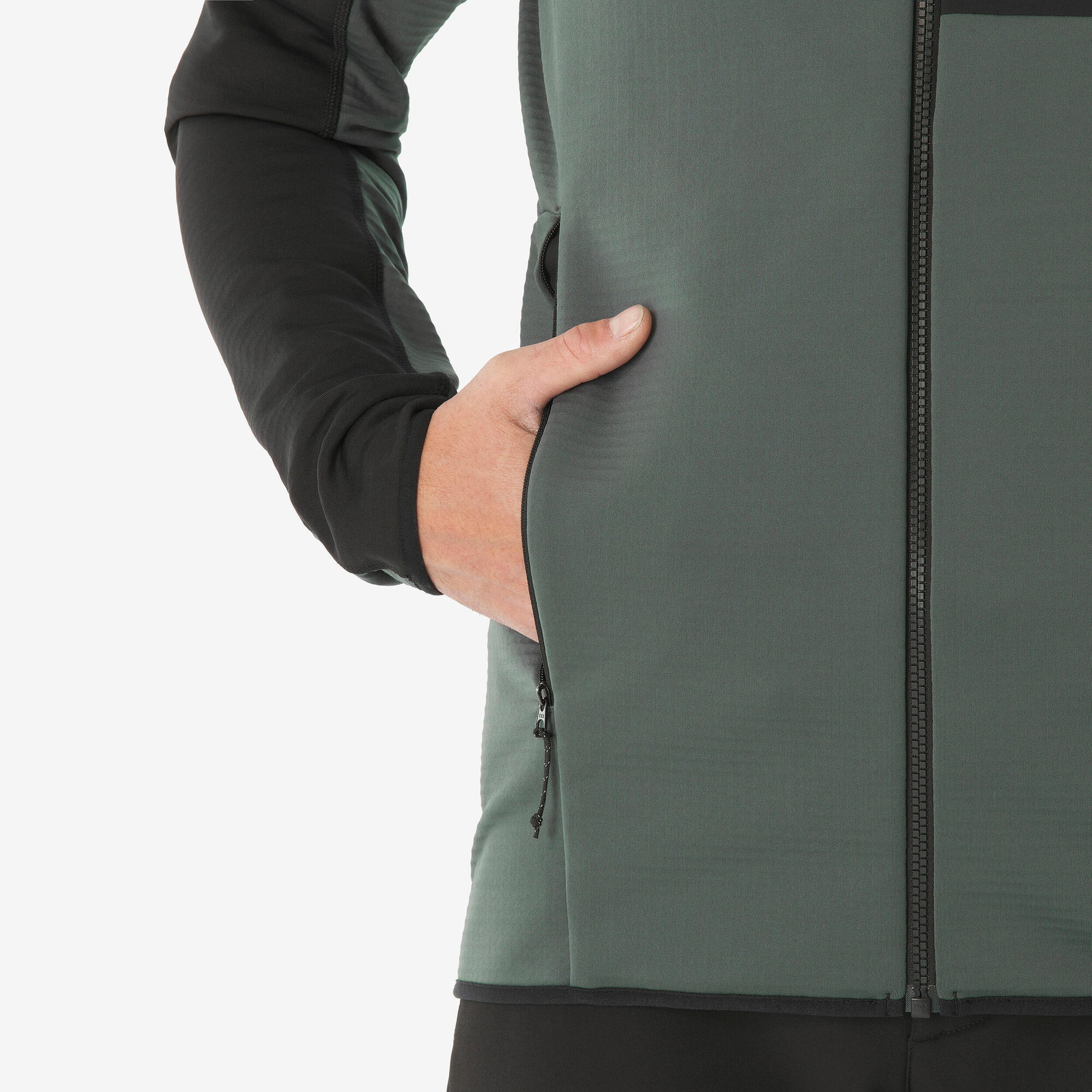 quechua-mh500-full-zip-fleecejacke-herren-dunkelgr-n-warm image 4