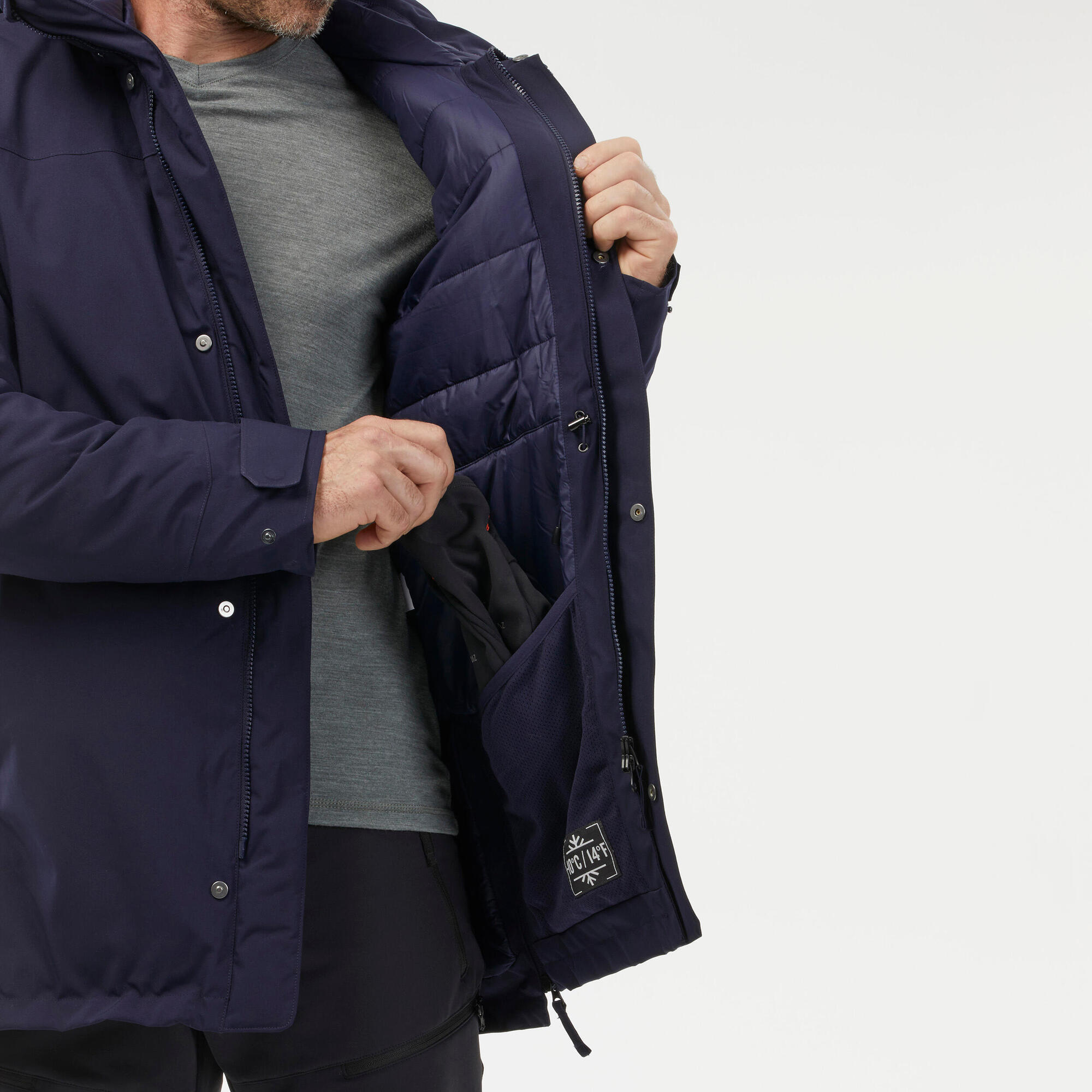 quechua-nh500-parka-herren-asphaltblau-wasserdicht-winter image 8