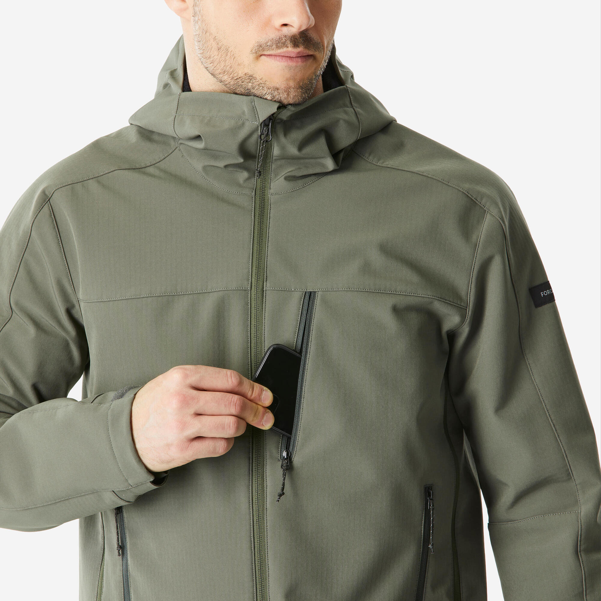 forclaz-500-herren-softshell-windjacke-khaki-gr-n image 6