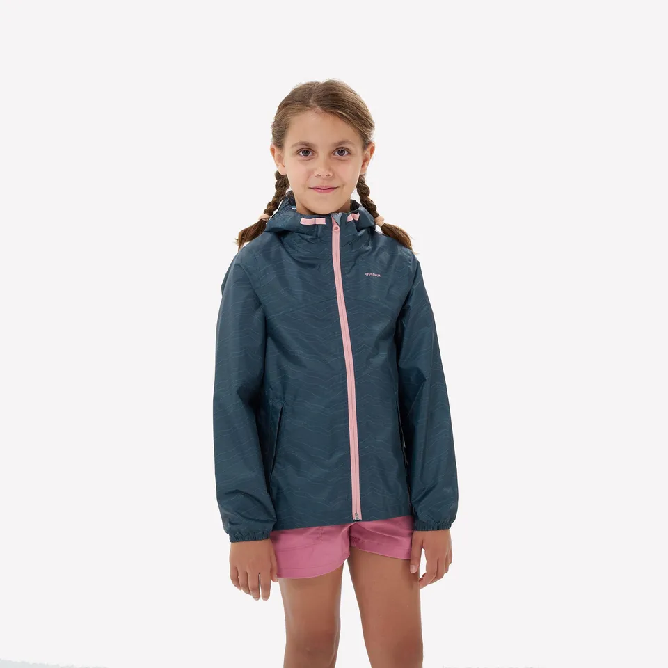 quechua-mh150-wanderjacke-kinder-grau-wasserdicht-winddicht image 1