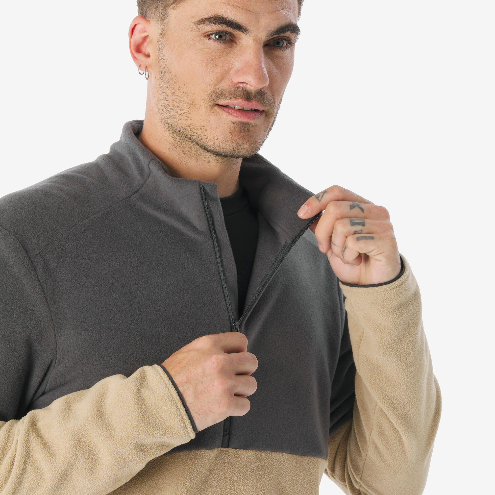 quechua-mh500-herren-fleece-half-zip-leicht-sand image 4