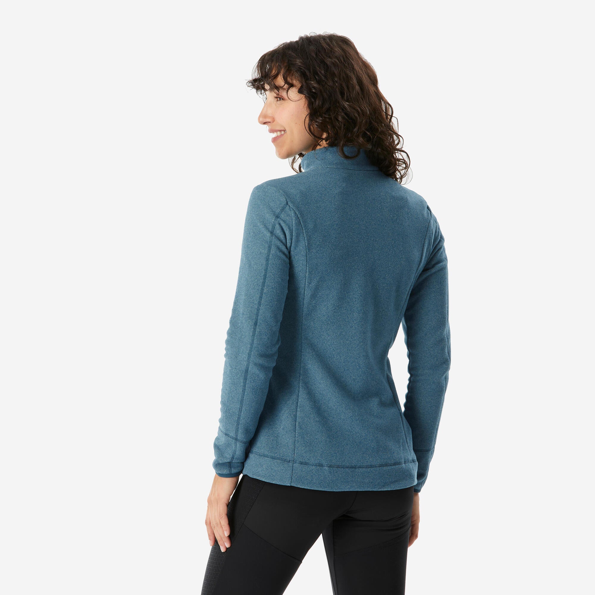 quechua-mh120-fleecejacke-damen-petrol-warm image 3