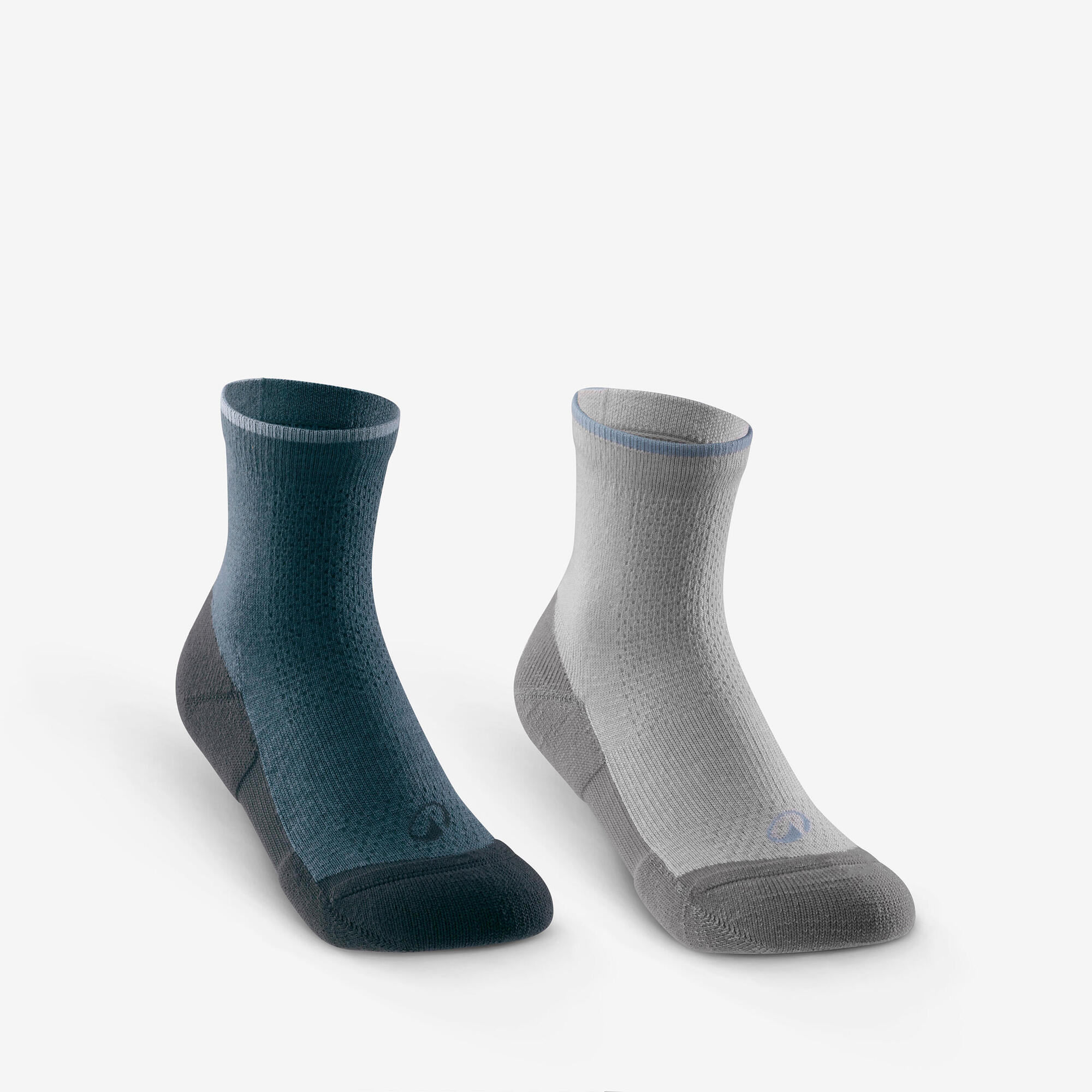 quechua-hike-100-wandersocken-kinder-2er-pack-grau image 1