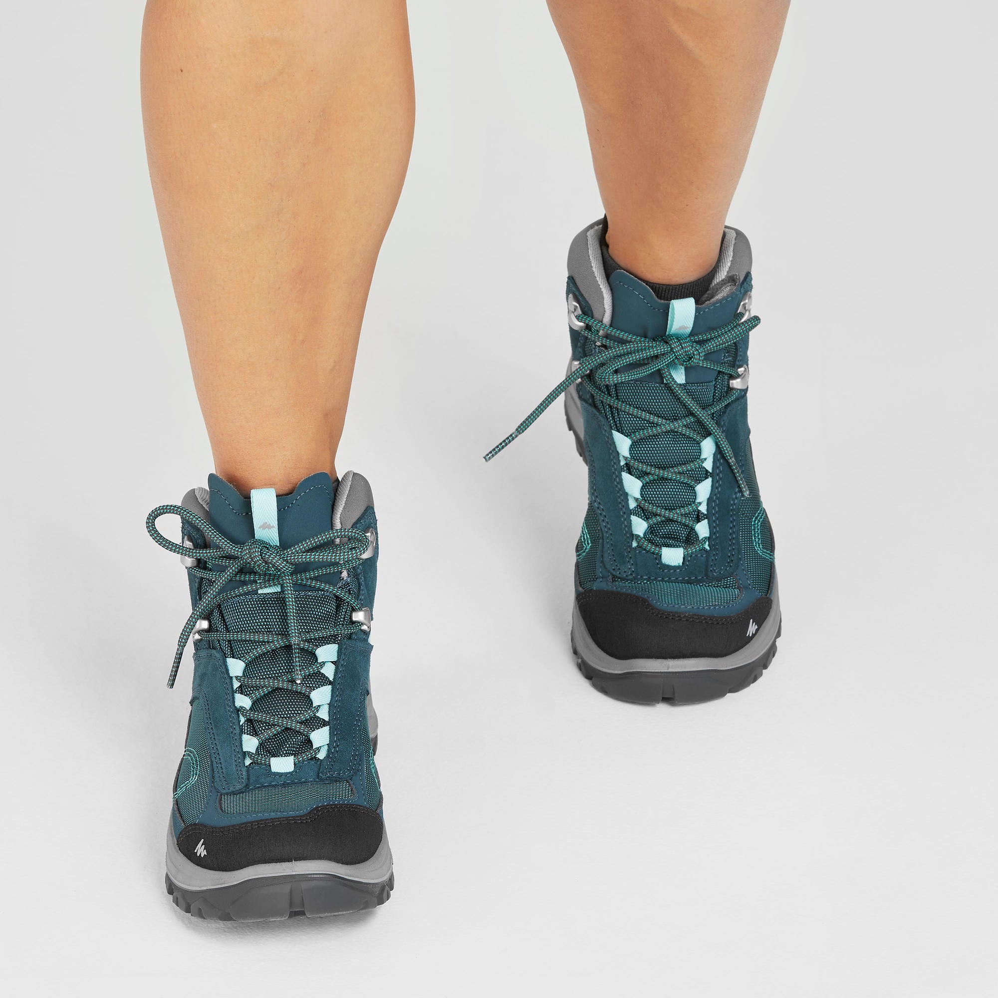 quechua-mh100-wanderschuhe-damen-petrolblau-wasserdicht-mid image 4