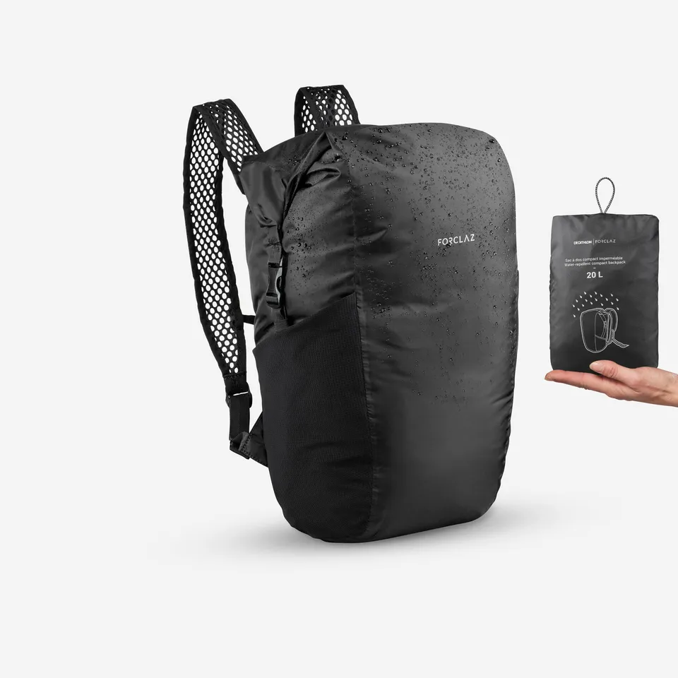 forclaz-travel-100-rucksack-20-l-schwarz-wasserdicht image 1