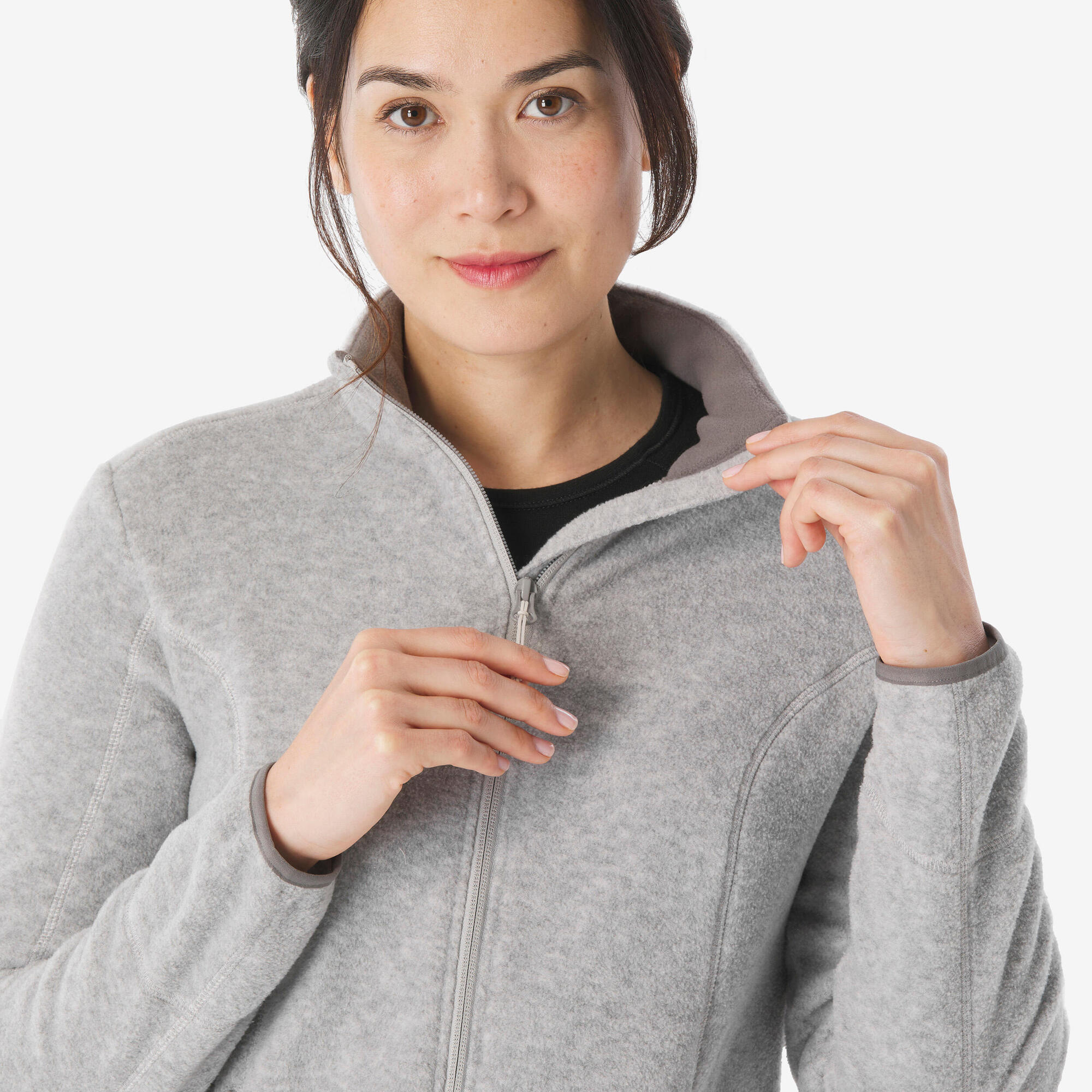 quechua-mh120-fleecejacke-damen-hellgrau-gr-e-m image 6