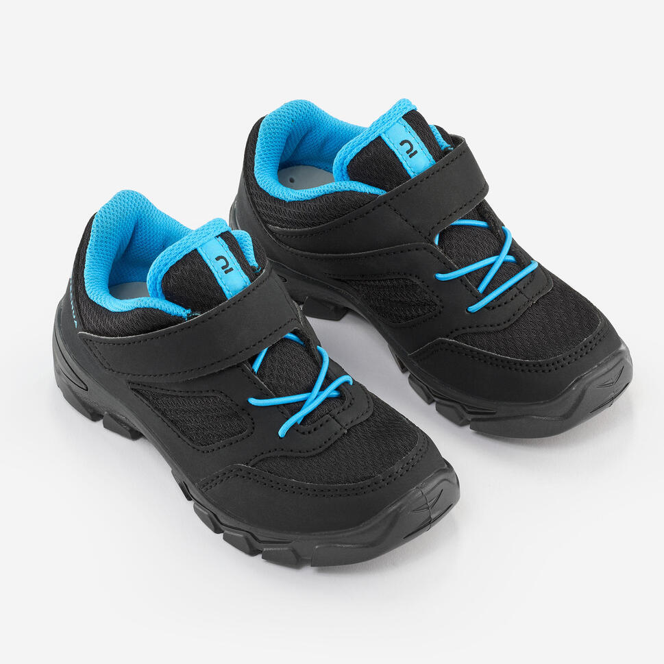 quechua-nh100-wanderschuhe-kinder-schwarz-klettverschluss image 2