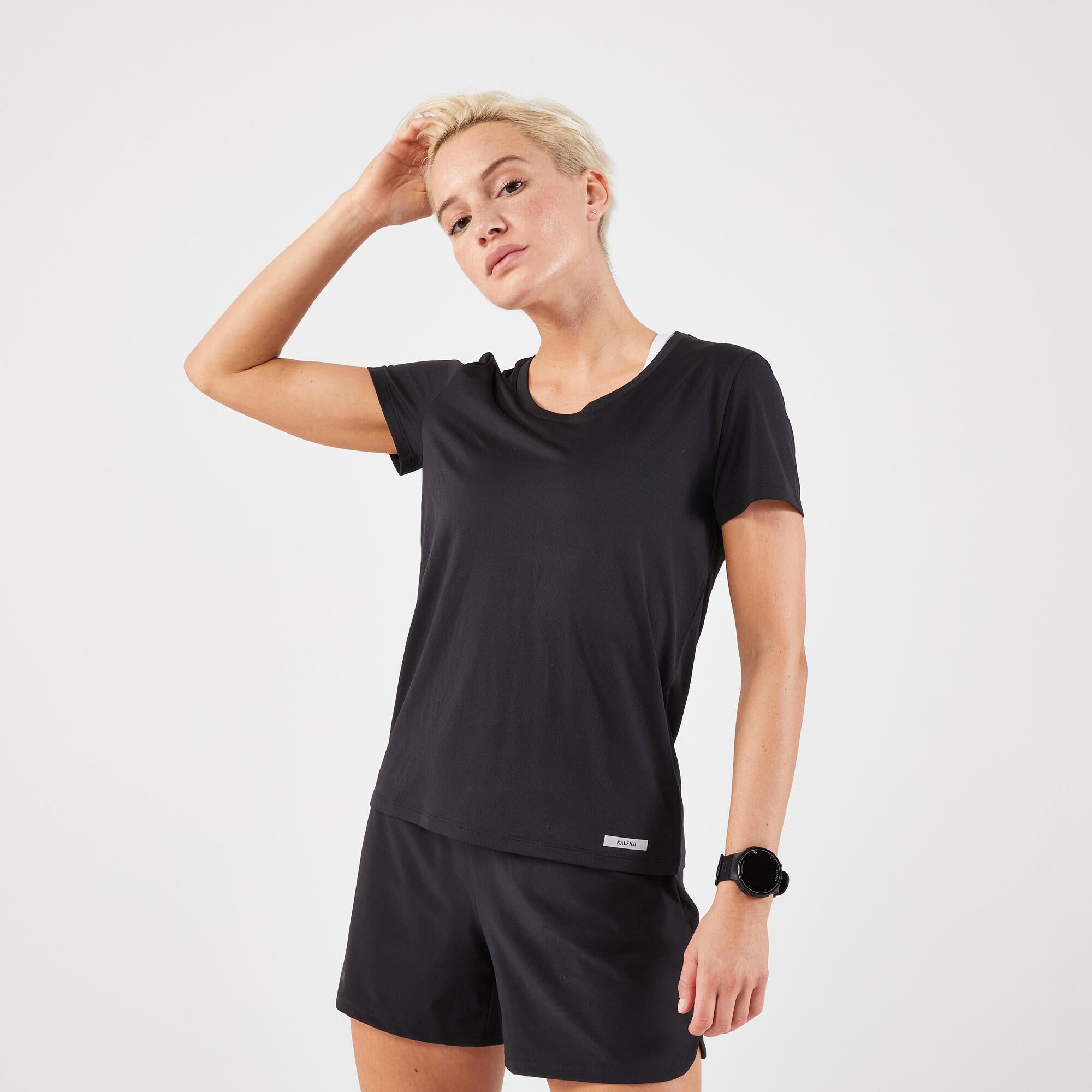 kiprun-run-100-dry-laufshirt-damen-smoked-black image 5
