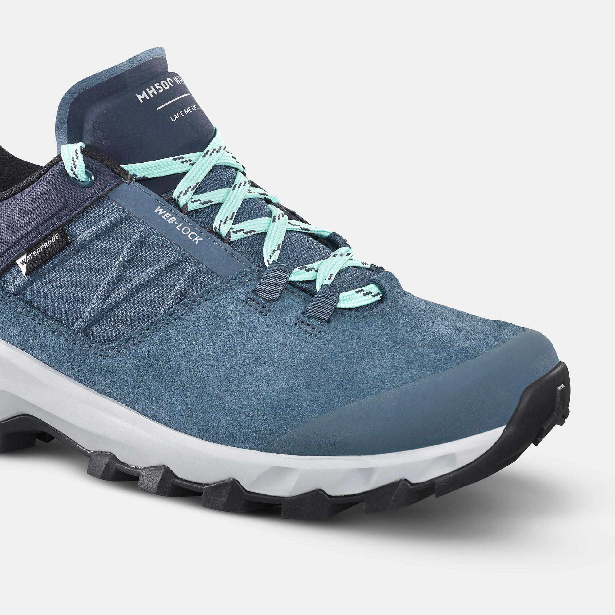 quechua-mh500-wanderschuhe-damen-blau-wasserdicht-griffig image 6