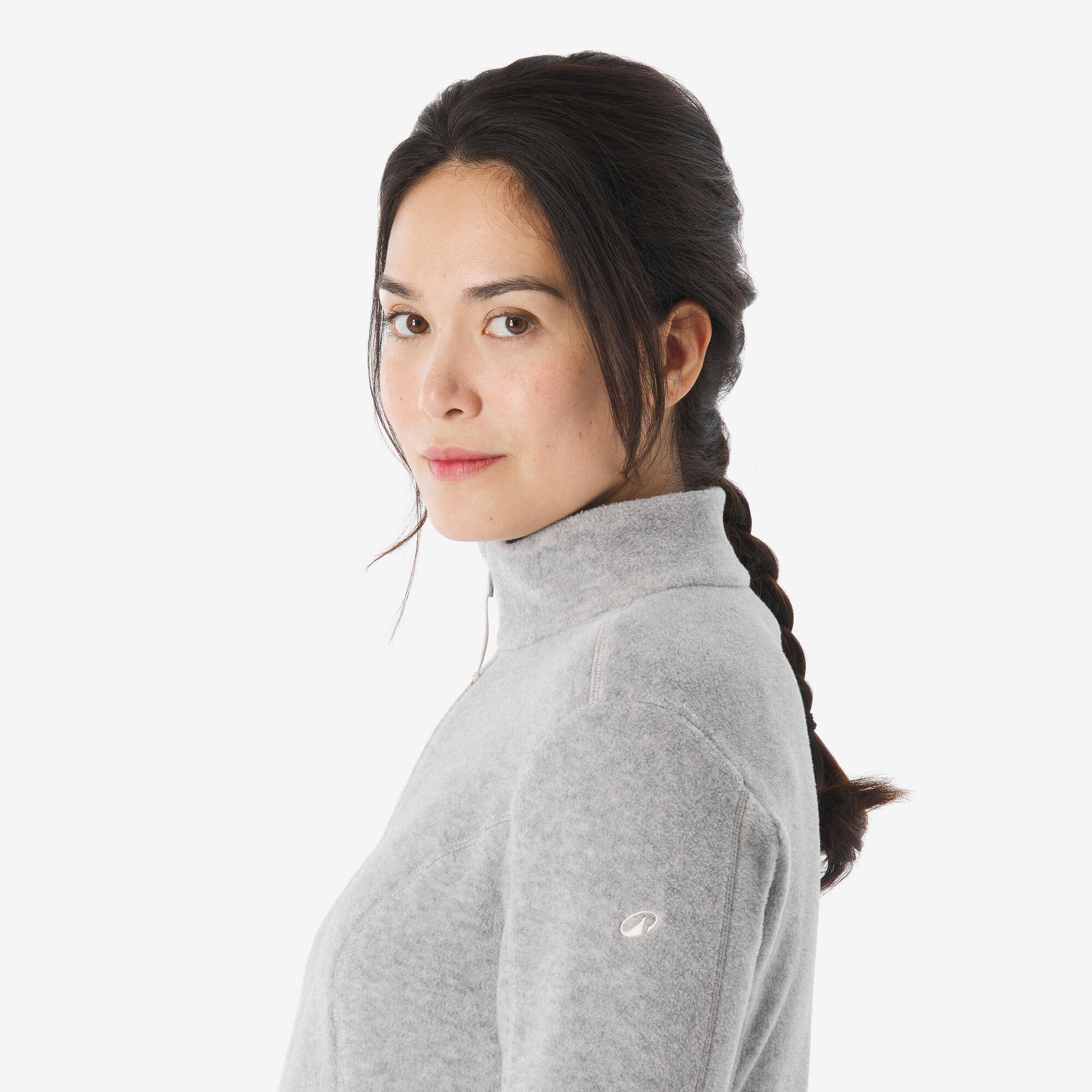 quechua-mh120-fleecejacke-damen-hellgrau-gr-e-m image 4
