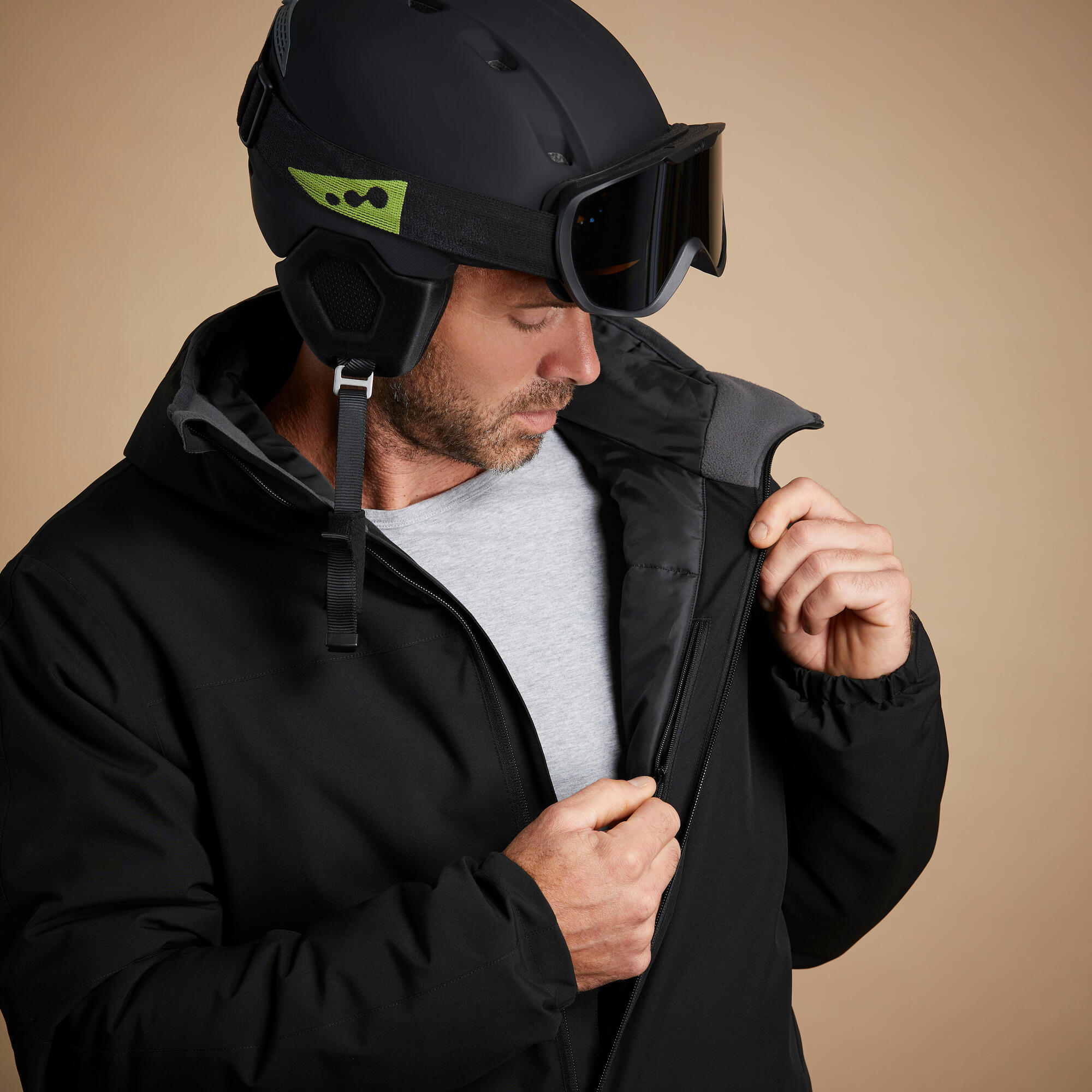 wedze-100-skijacke-herren-smoked-black-wasserdicht image 8
