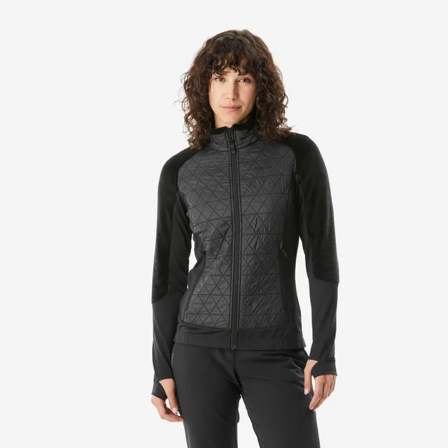 quechua-hybrid-fleecejacke-damen-smoked-black-warm image 1