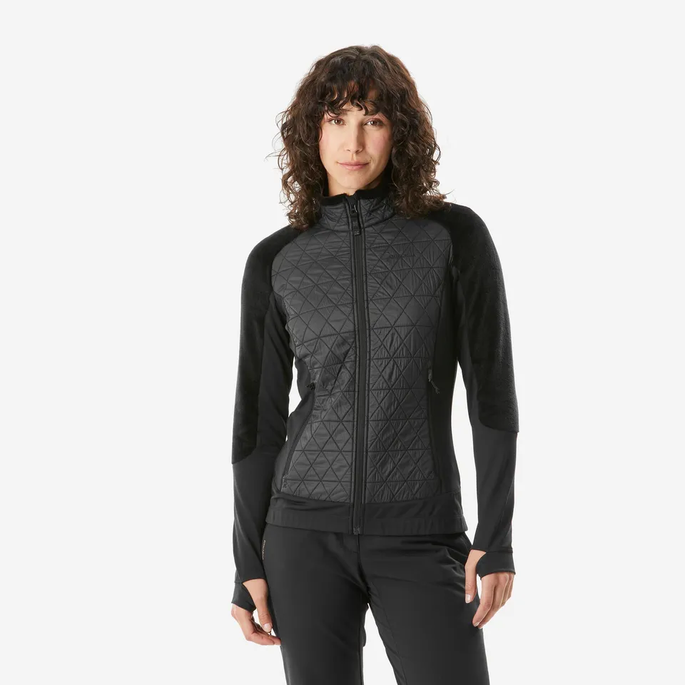 quechua-hybrid-fleecejacke-damen-smoked-black-warm image 1