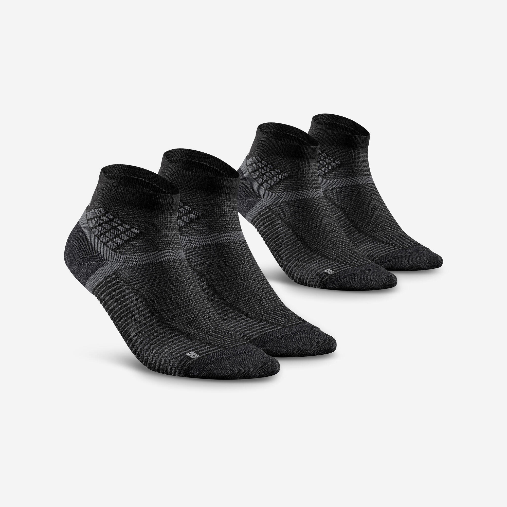 quechua-hike-500-mid-wandersocken-2er-pack-schwarz image 1
