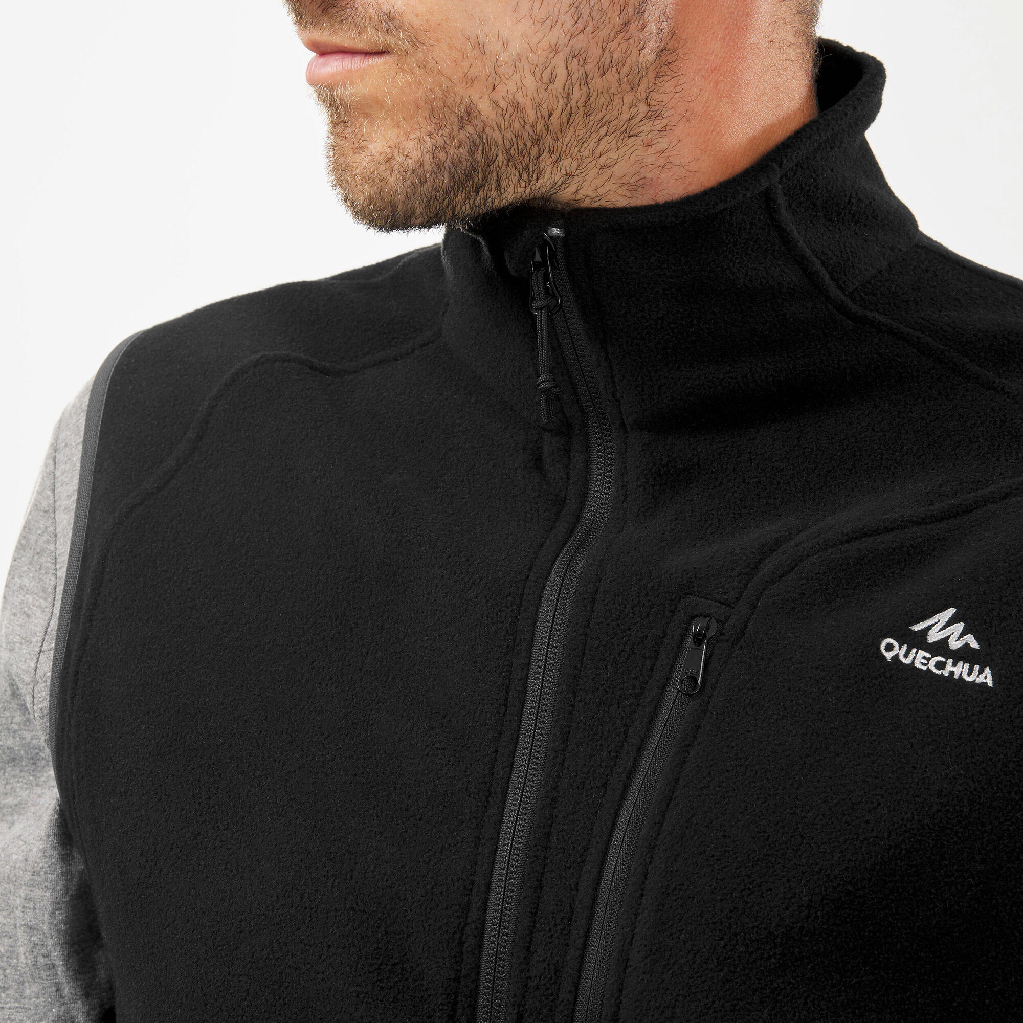 quechua-mh120-fleeceweste-herren-schwarz-mit-reissverschluss image 4