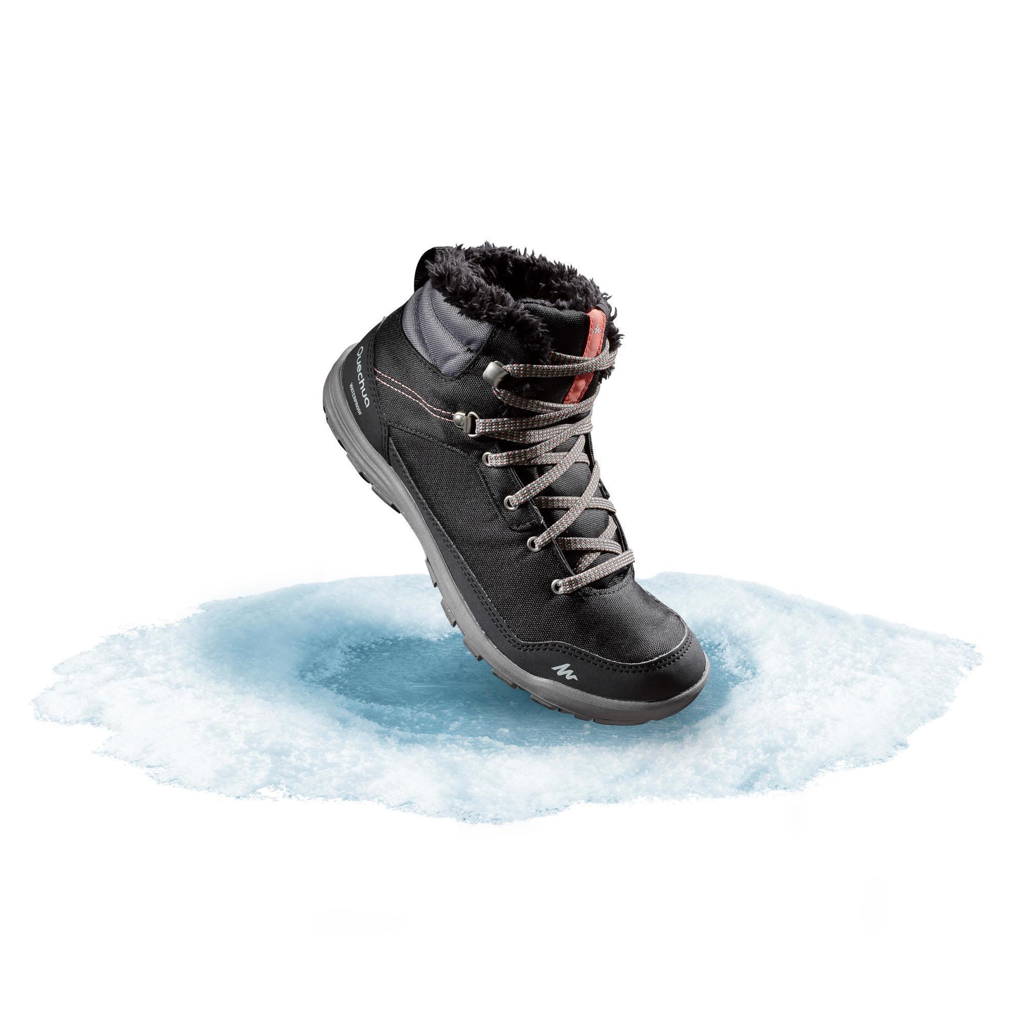 quechua-sh100-mid-damen-wanderstiefel-schwarz-wasserdicht image 5