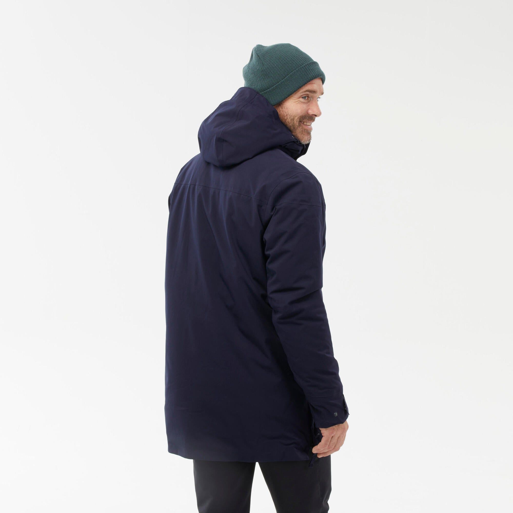 quechua-nh500-parka-herren-asphaltblau-wasserdicht-winter image 3