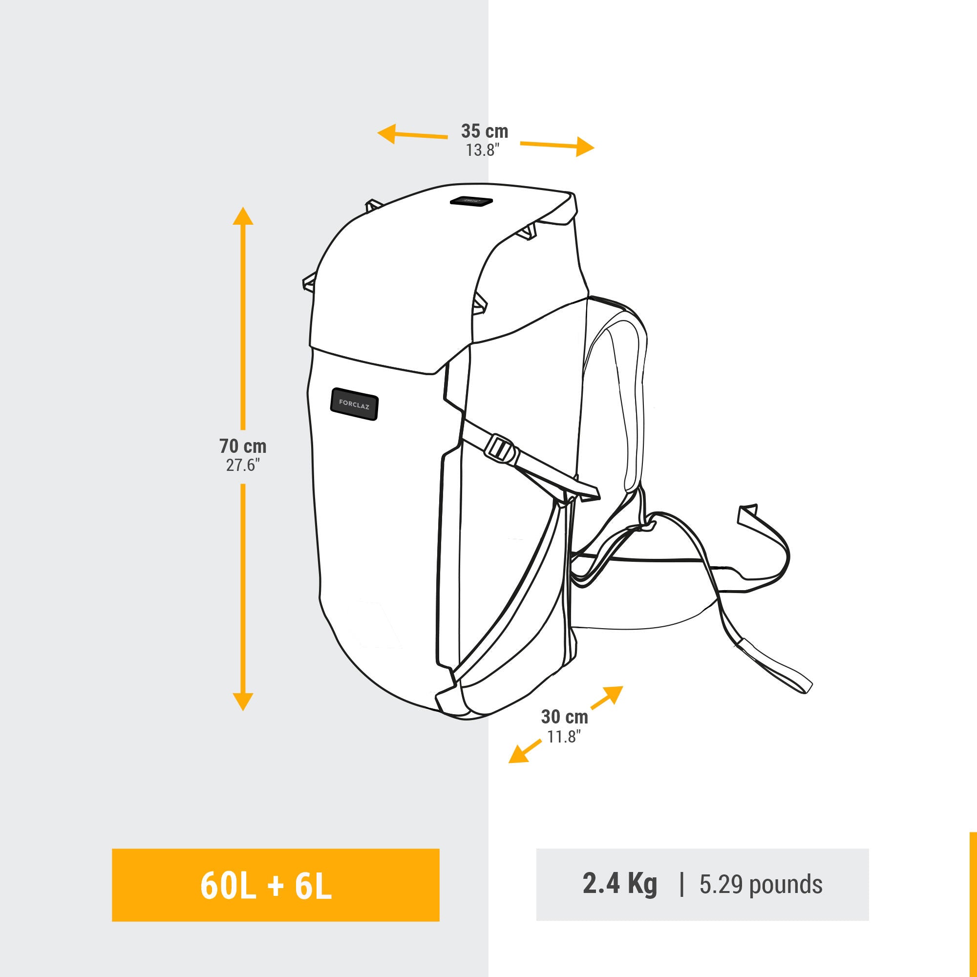 forclaz-travel-900-damen-trekkingrucksack-60-6-l-grau image 7