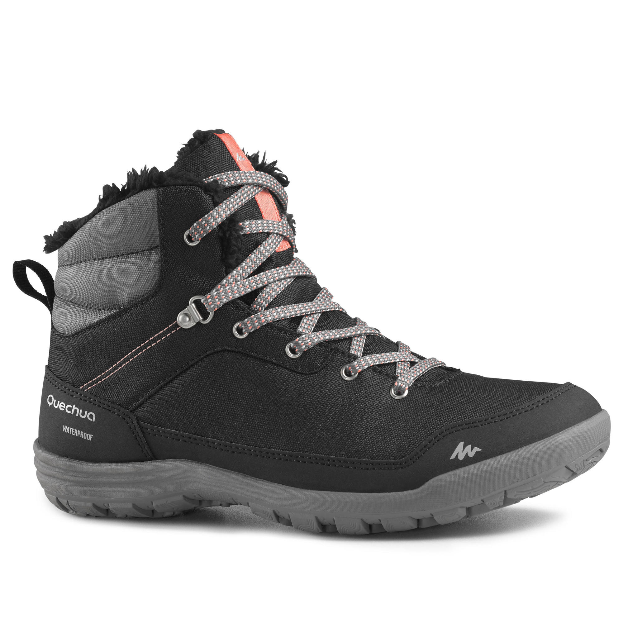 quechua-sh100-mid-damen-wanderstiefel-schwarz-wasserdicht image 1