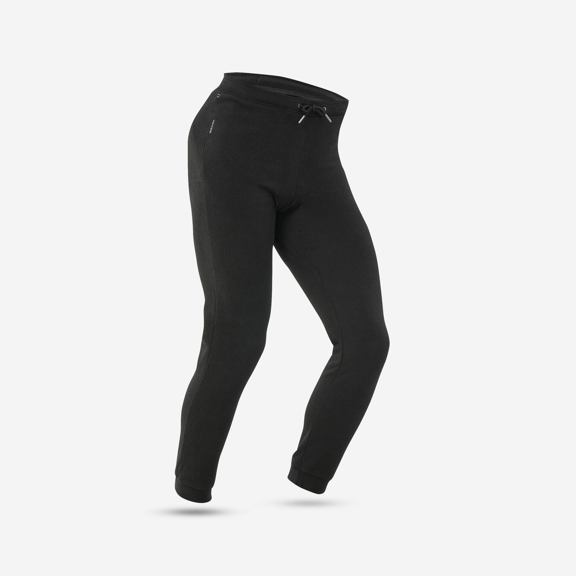 quechua-mh100-damen-fleece-tights-leggings-schwarz image 1
