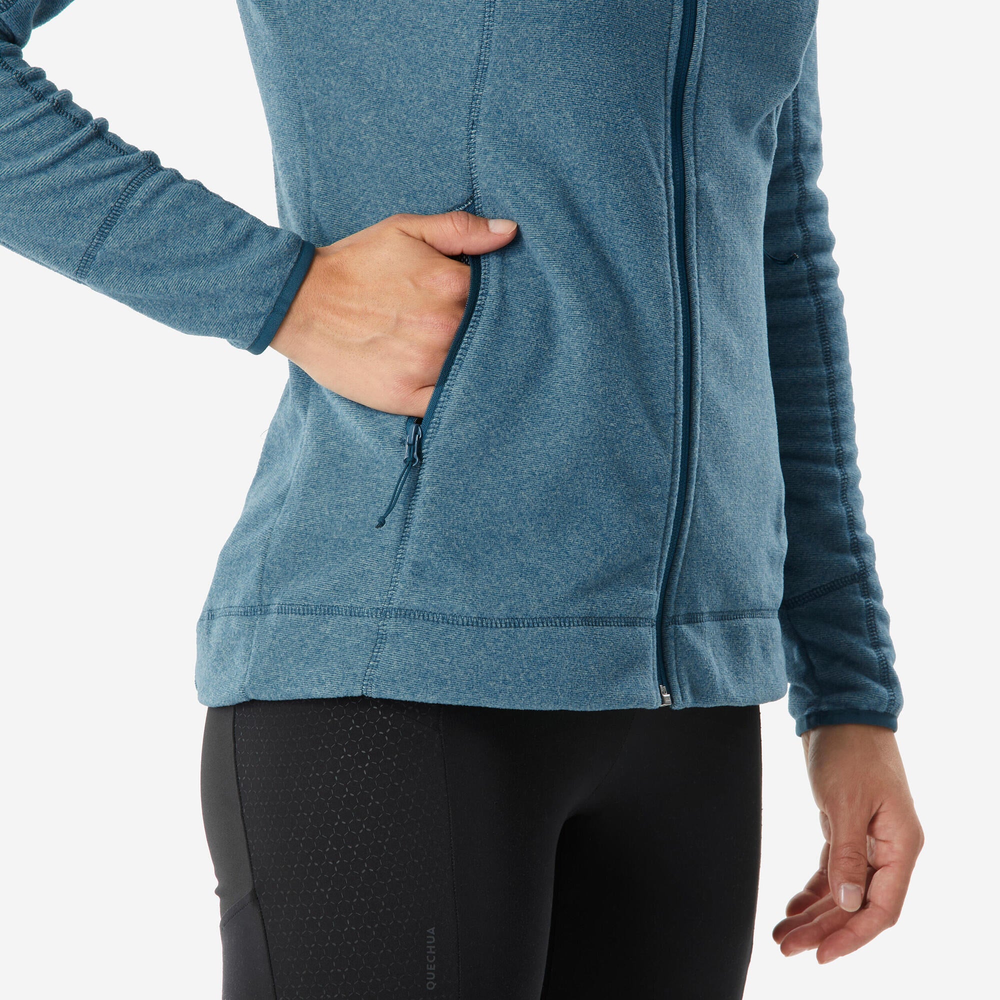 quechua-mh120-fleecejacke-damen-petrol-warm image 5