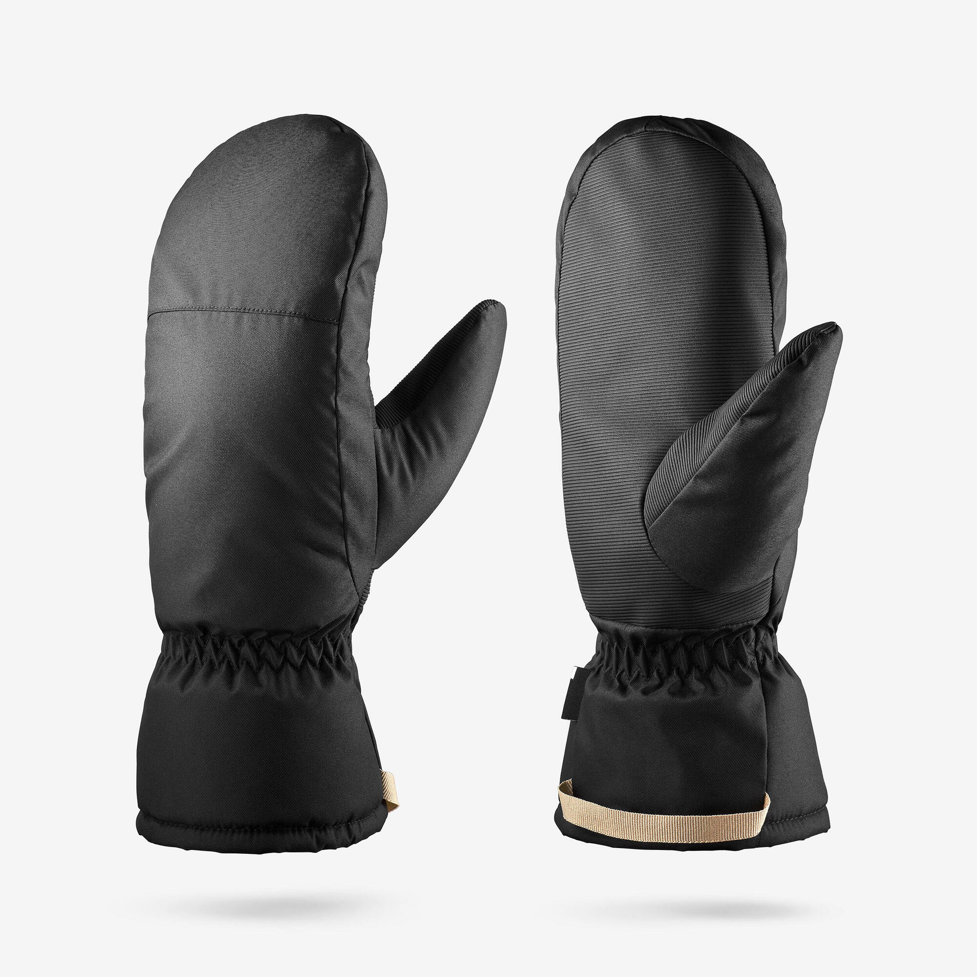 wedze-100-skihandschuhe-f-ustlinge-smoked-black image 1