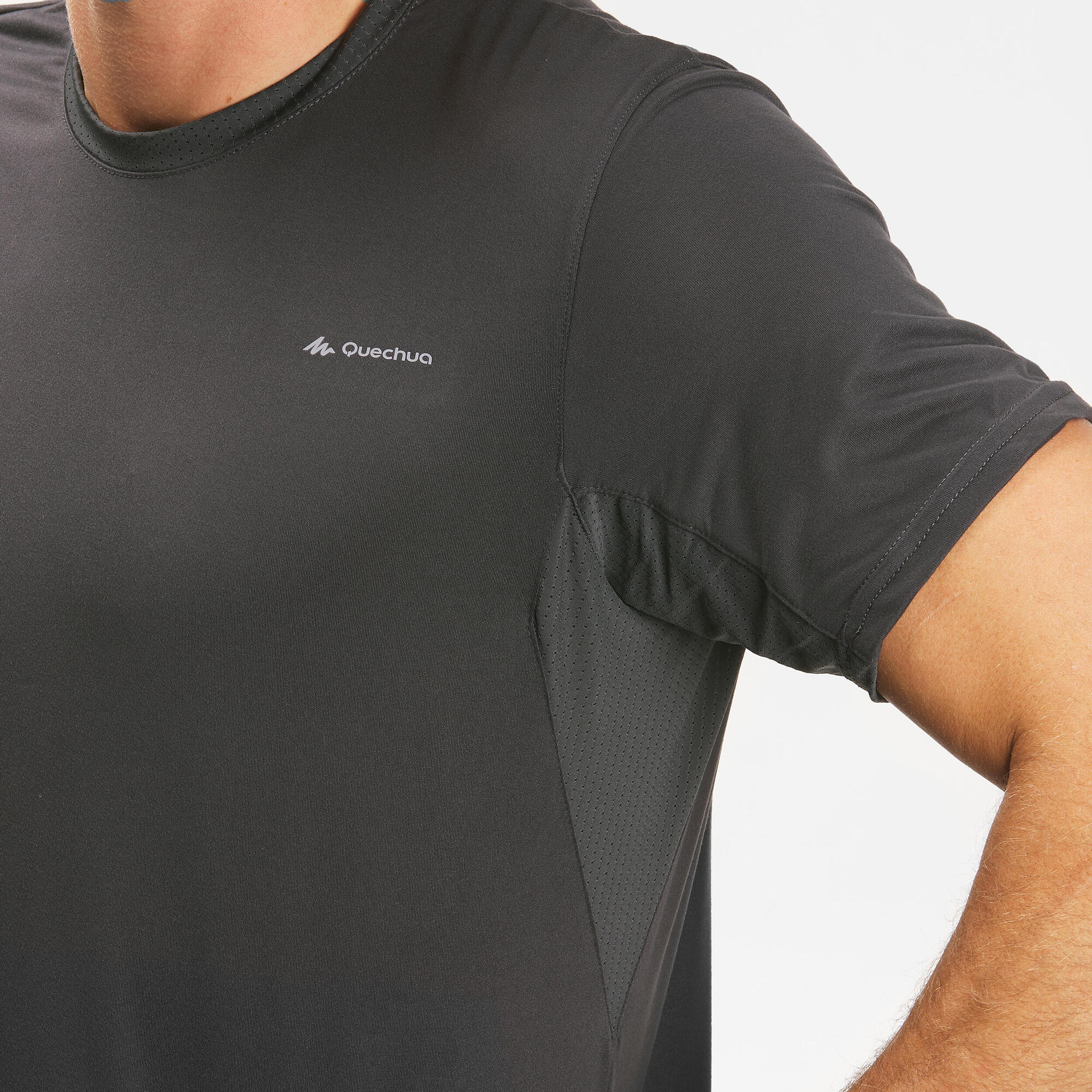quechua-mh100-t-shirt-herren-carbon-gray-synthetisch image 4