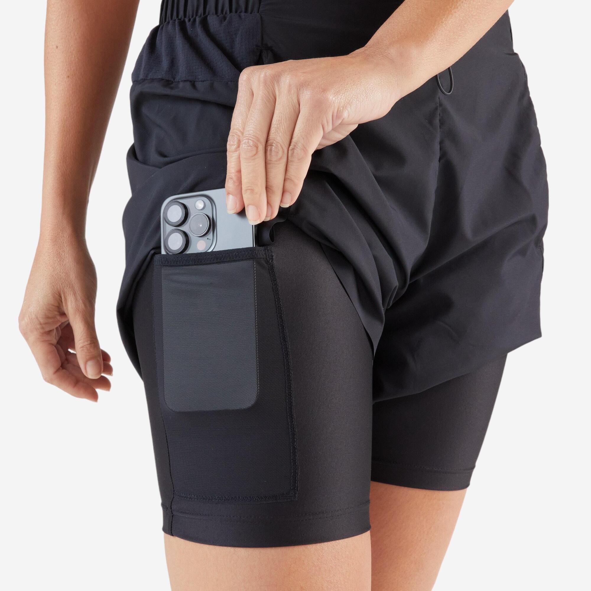 kiprun-run-500-2-in-1-laufshorts-damen-smoked-black image 5