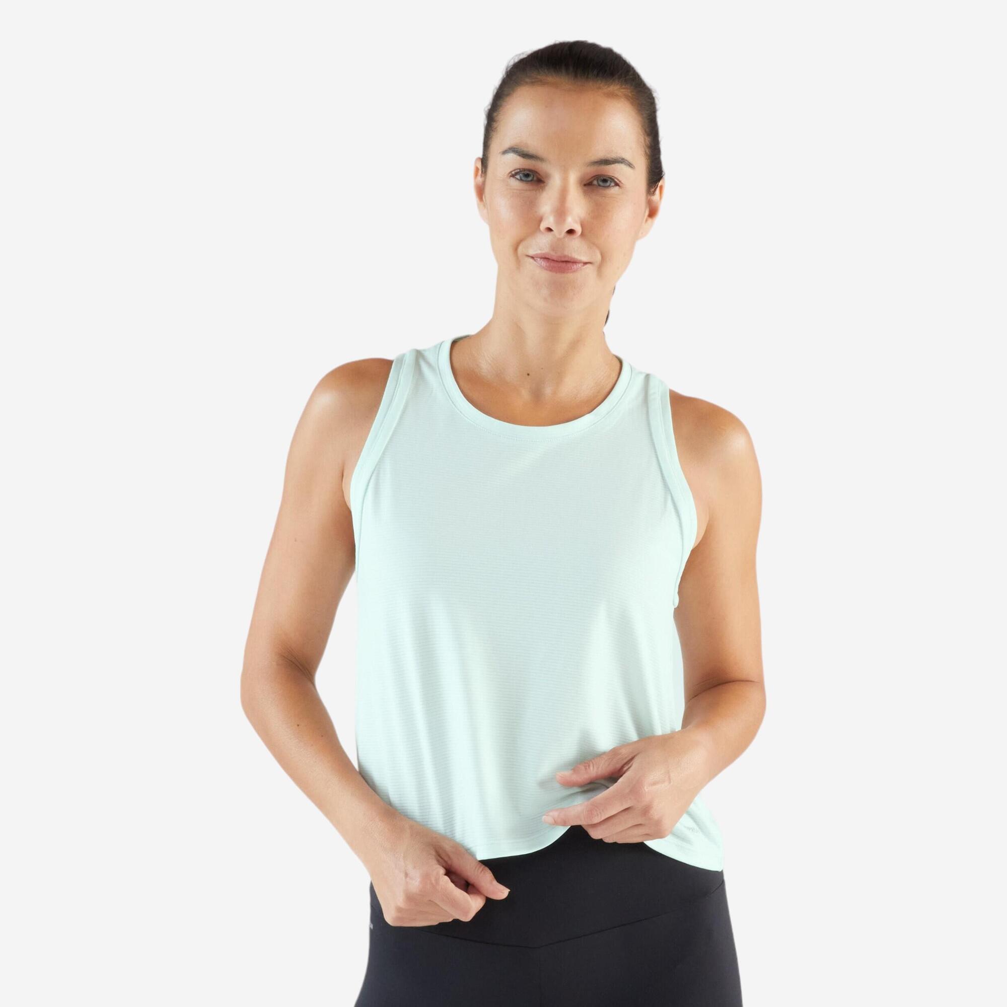 kiprun-run-500-damen-crop-top-lauftop-light-jade image 5