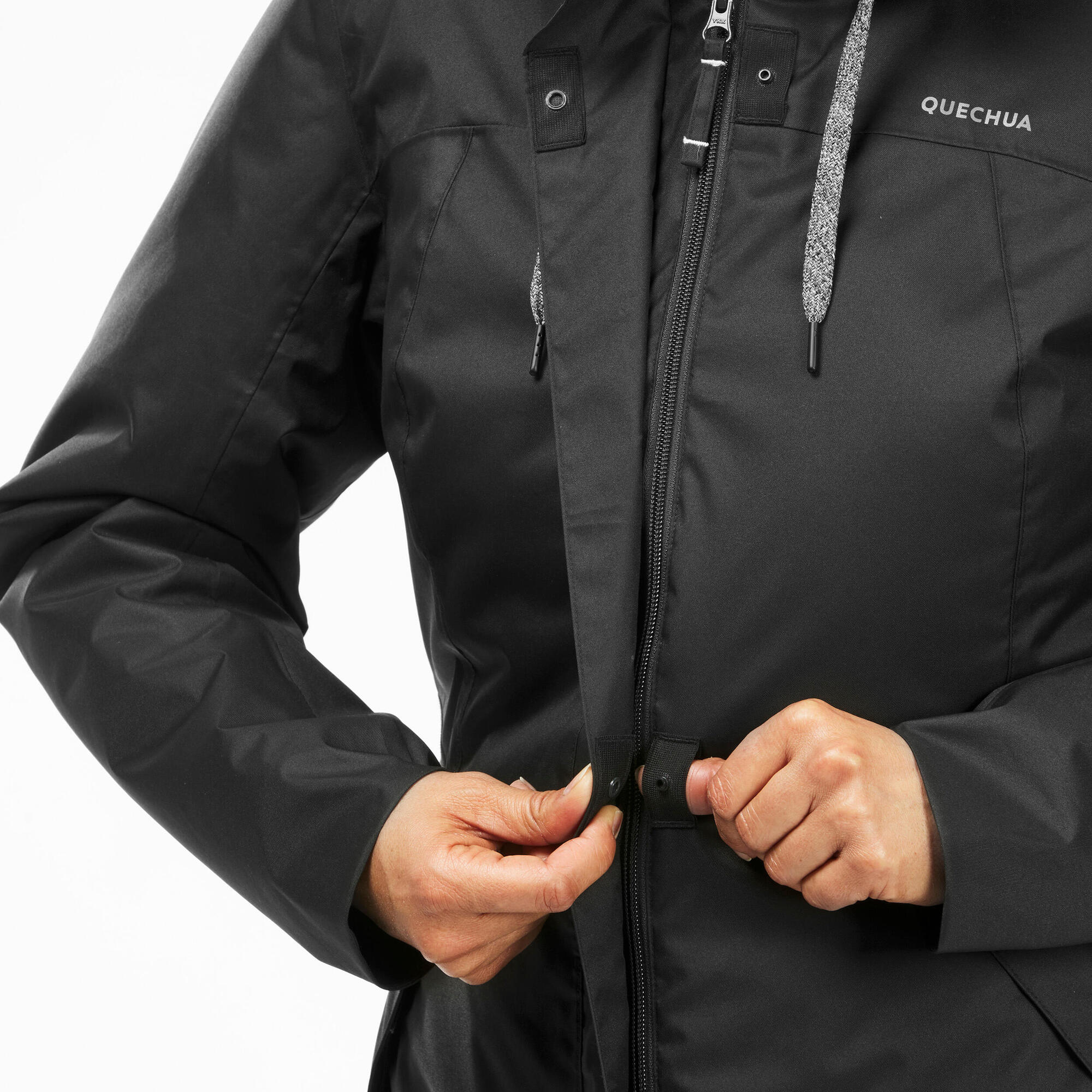quechua-nh500-winterjacke-damen-schwarz-wasserdicht-10-c image 6
