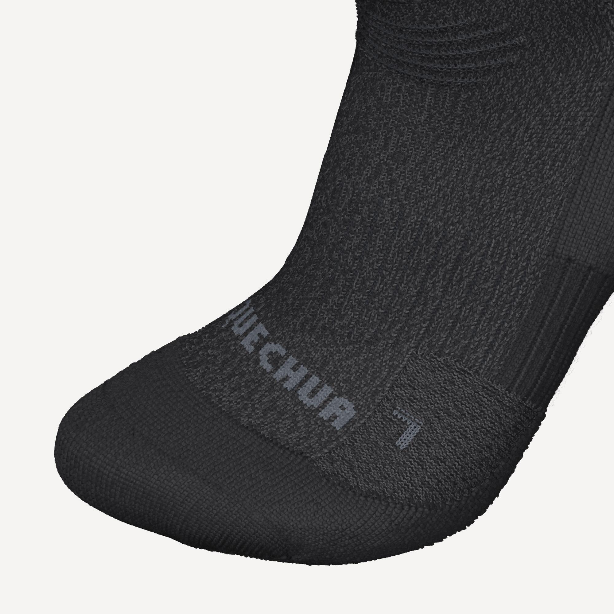 quechua-sh500-mid-wandersocken-schwarz-2-paar-merino-warm image 3